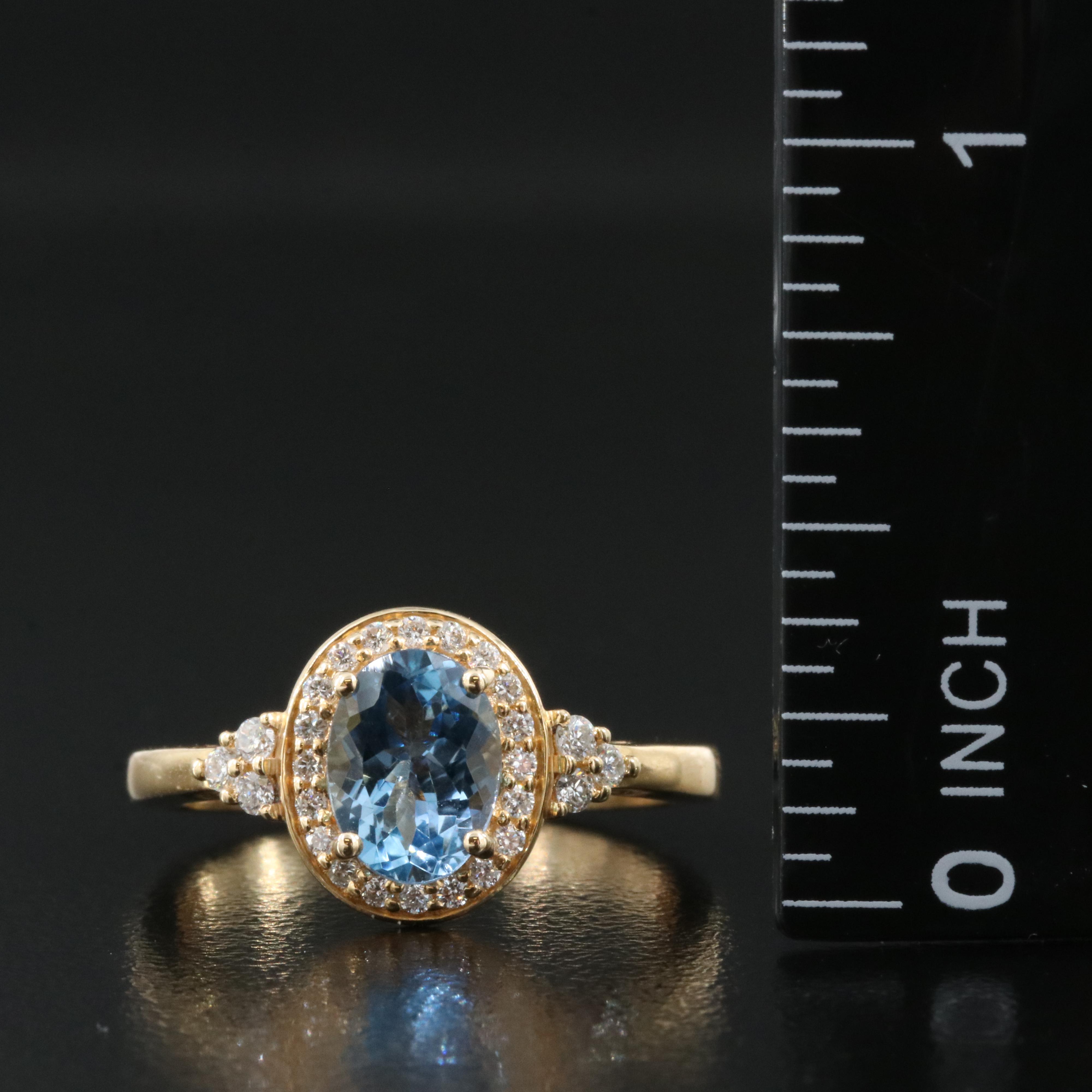 Chromia Jewelry 18K Aquamarine and Diamond Ring