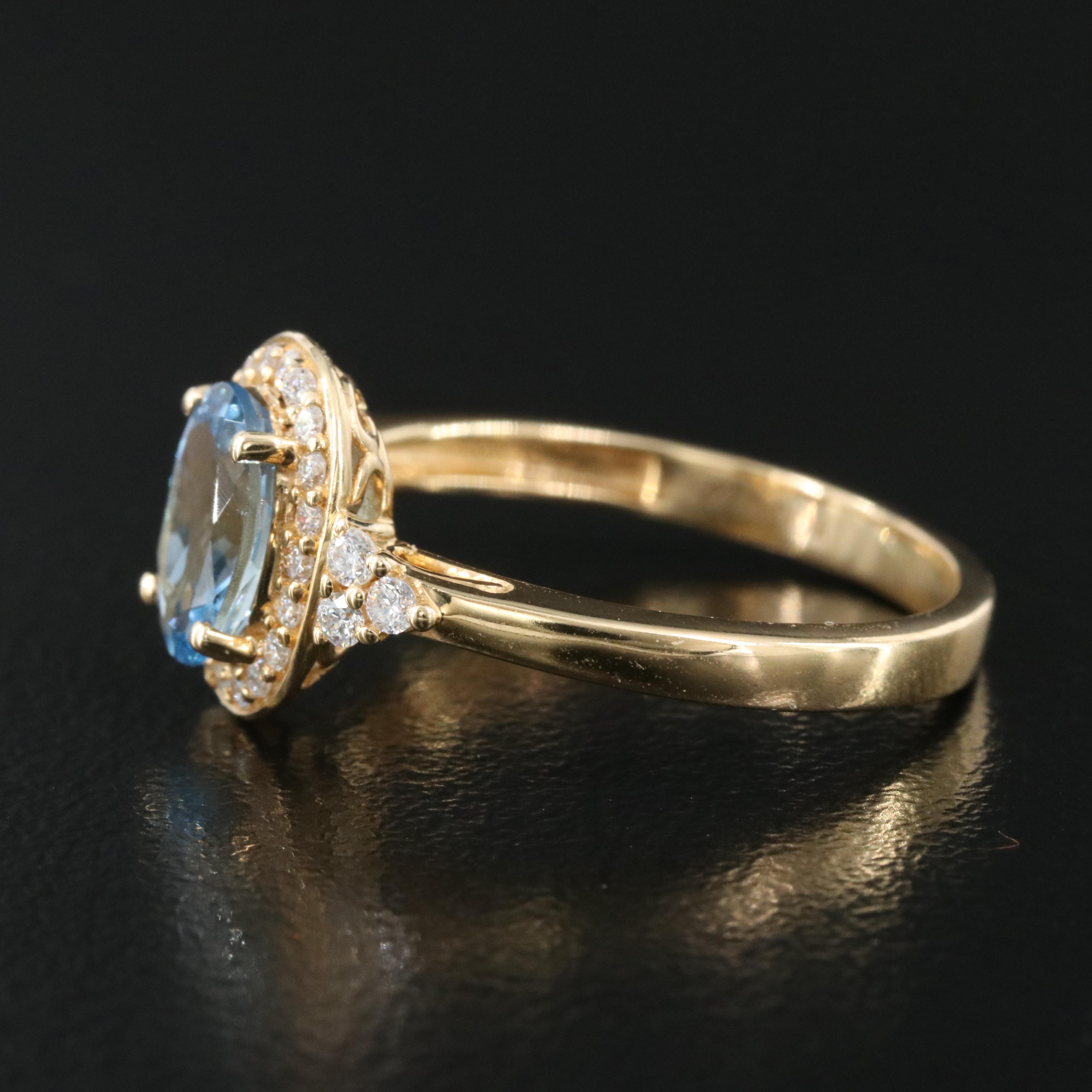 Chromia Jewelry 18K Aquamarine and Diamond Ring