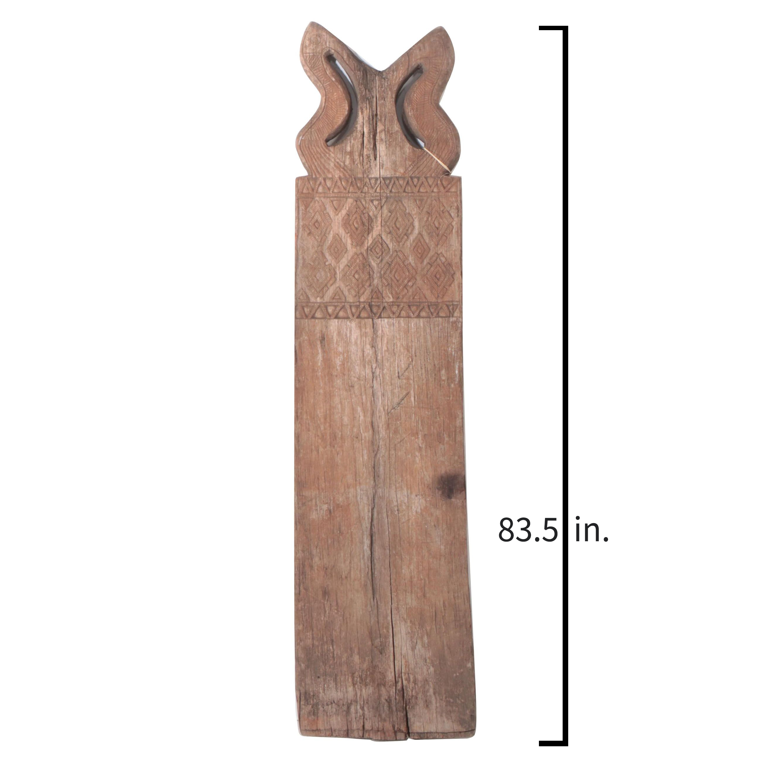 Indonesian Carved Wood Architectural Panel with Double Bird Motif, Early 20th C