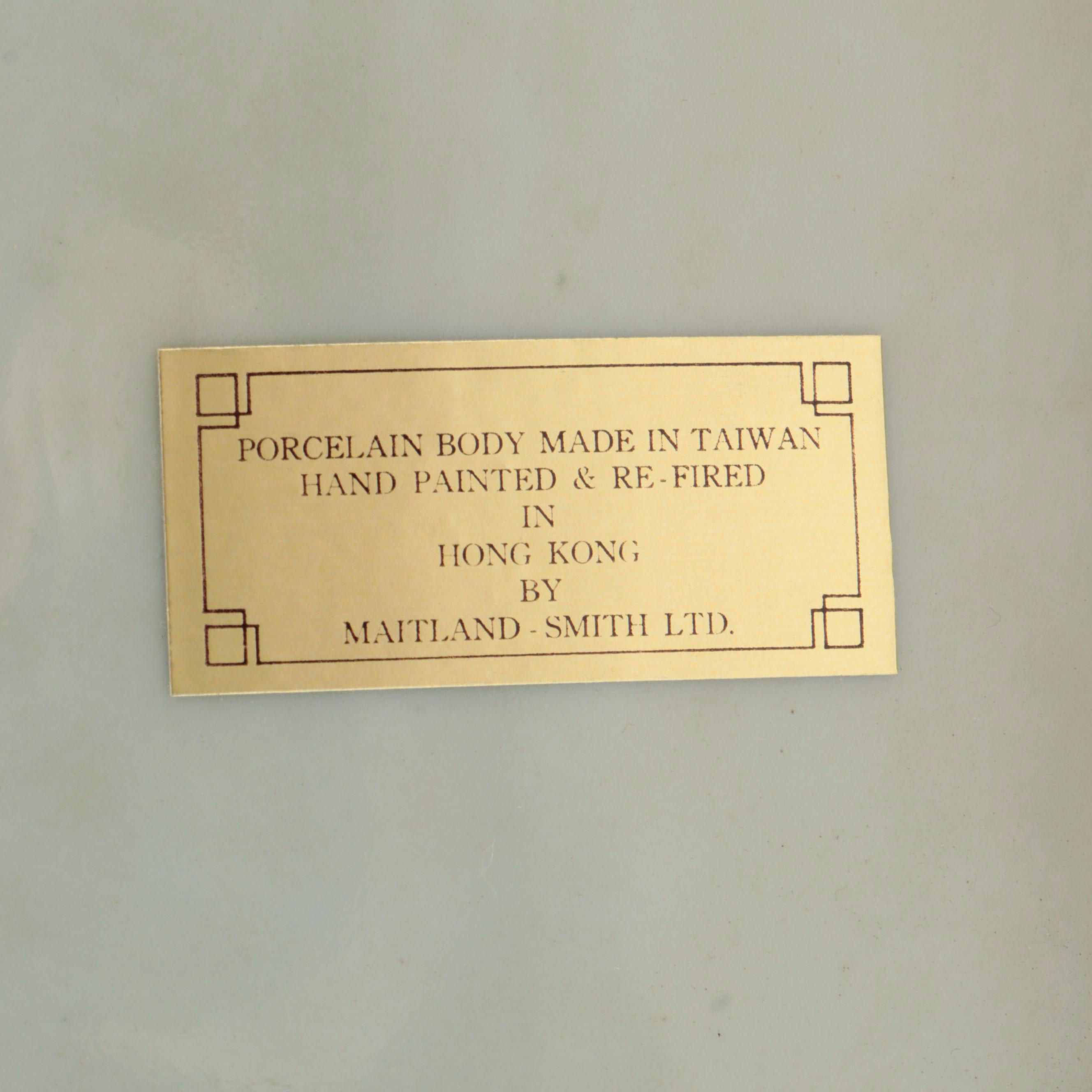 Maitland-Smith Ltd. Chinese Floral Motif Porcelain Opium Pillow