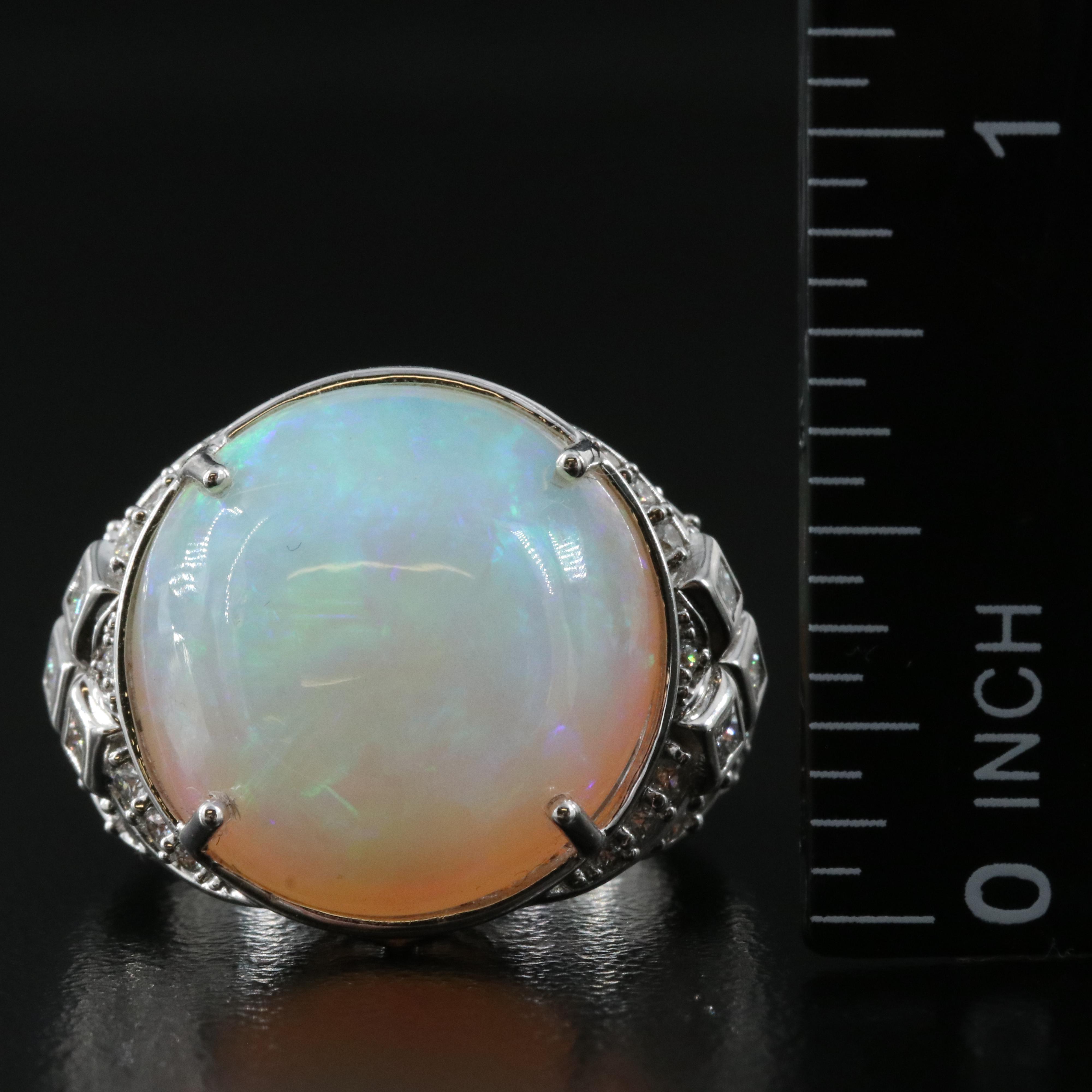 Chromia Jewelry 18K 11.13 CT Opal and Diamond Ring