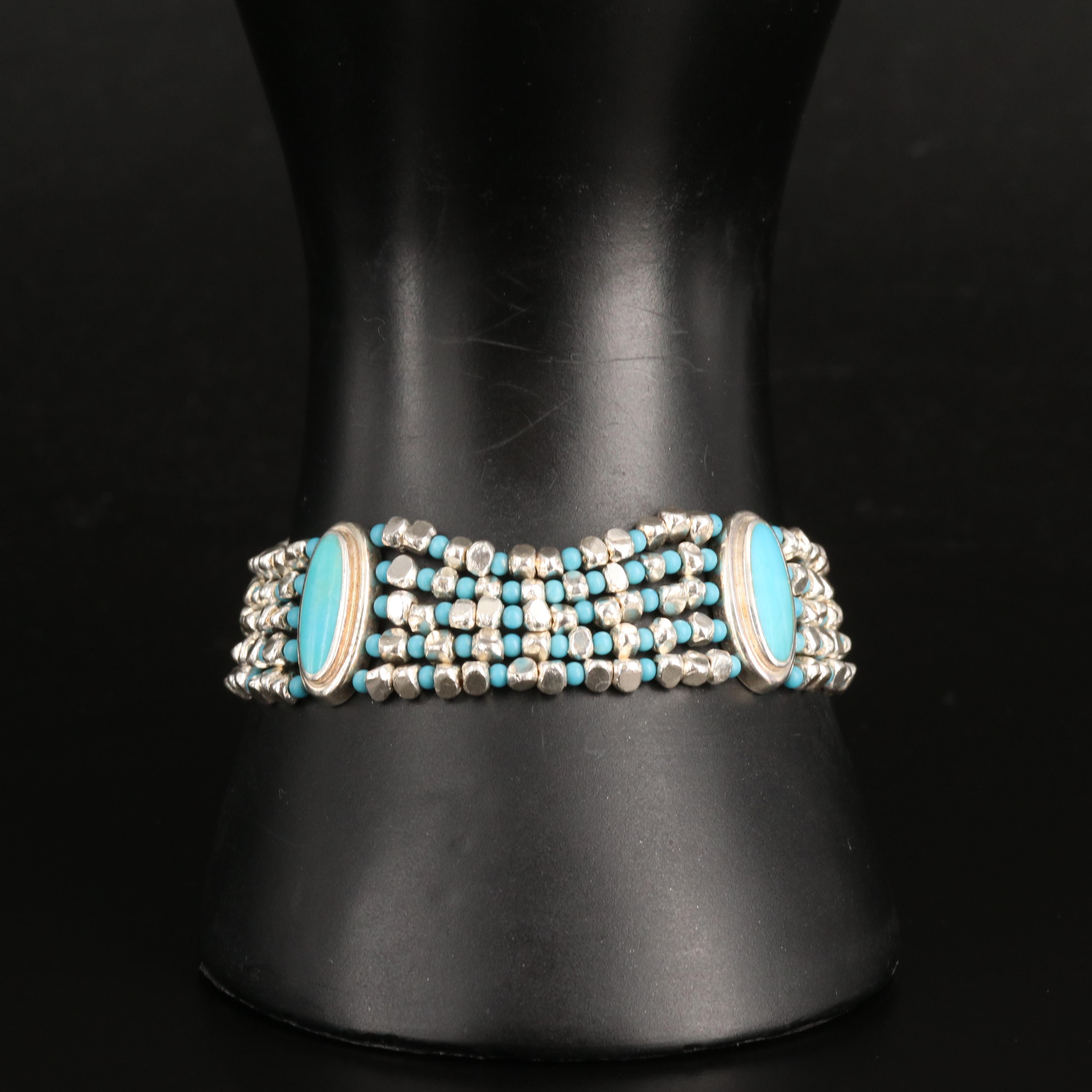 Sterling Multi-Strand Turquoise Bracelet