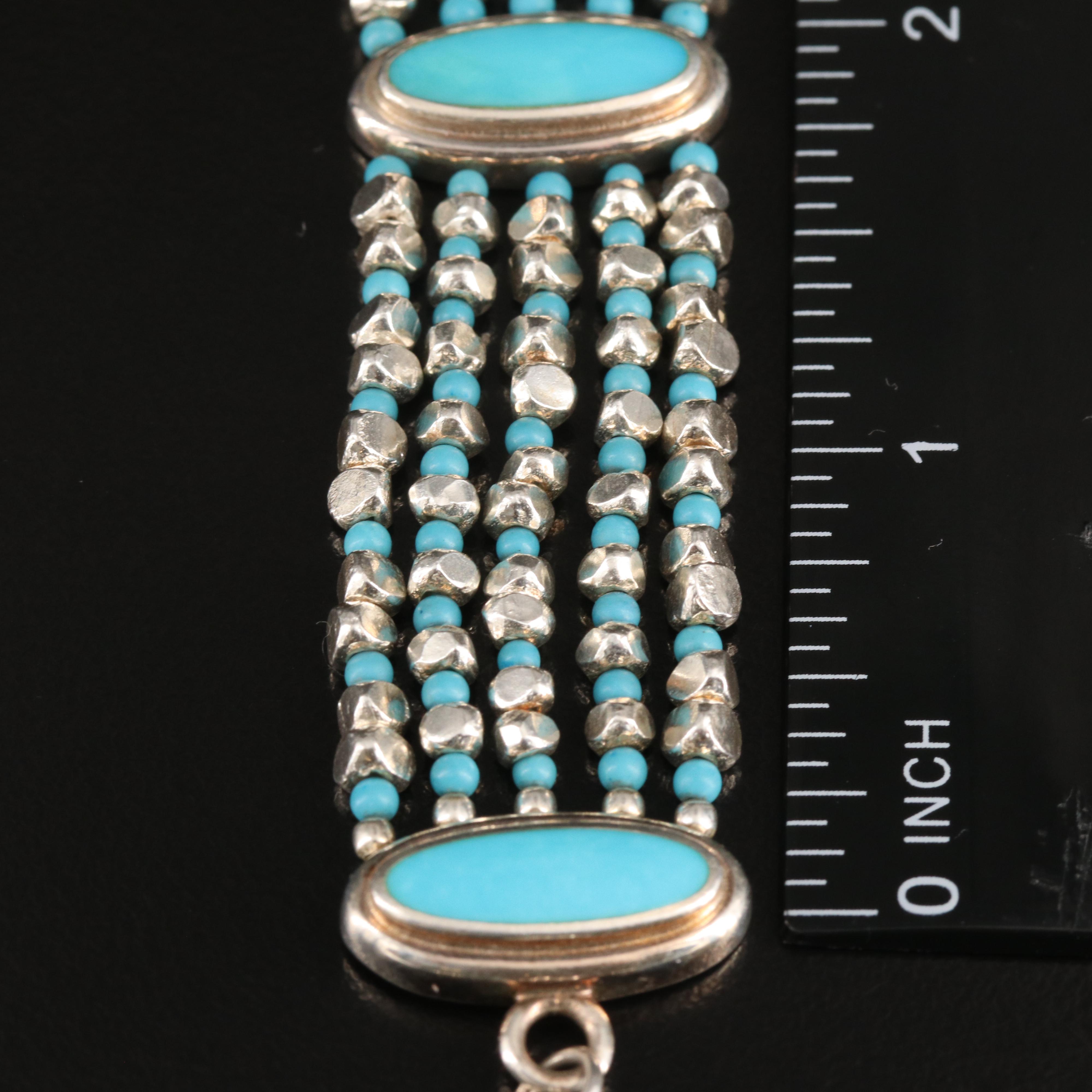 Sterling Multi-Strand Turquoise Bracelet