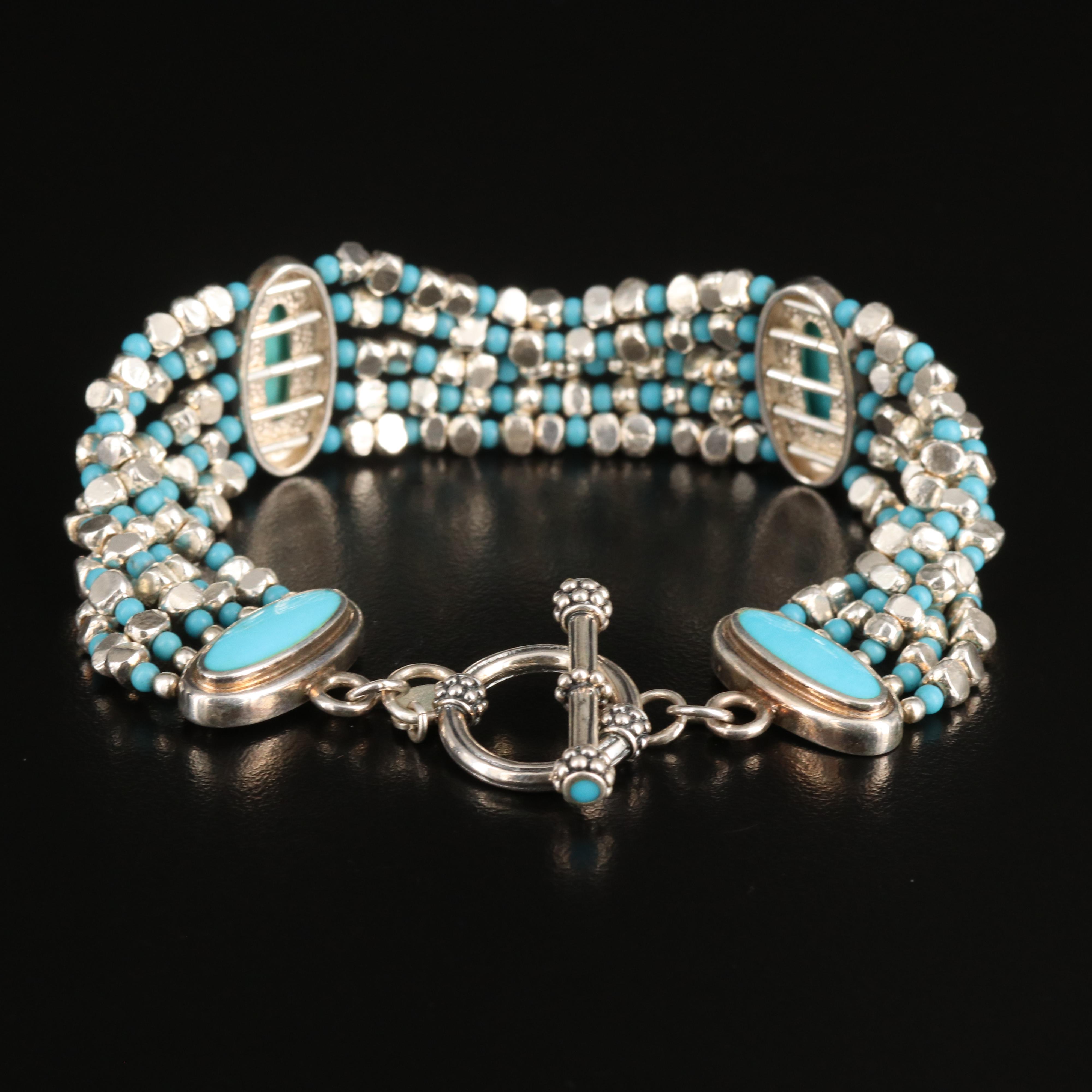 Sterling Multi-Strand Turquoise Bracelet
