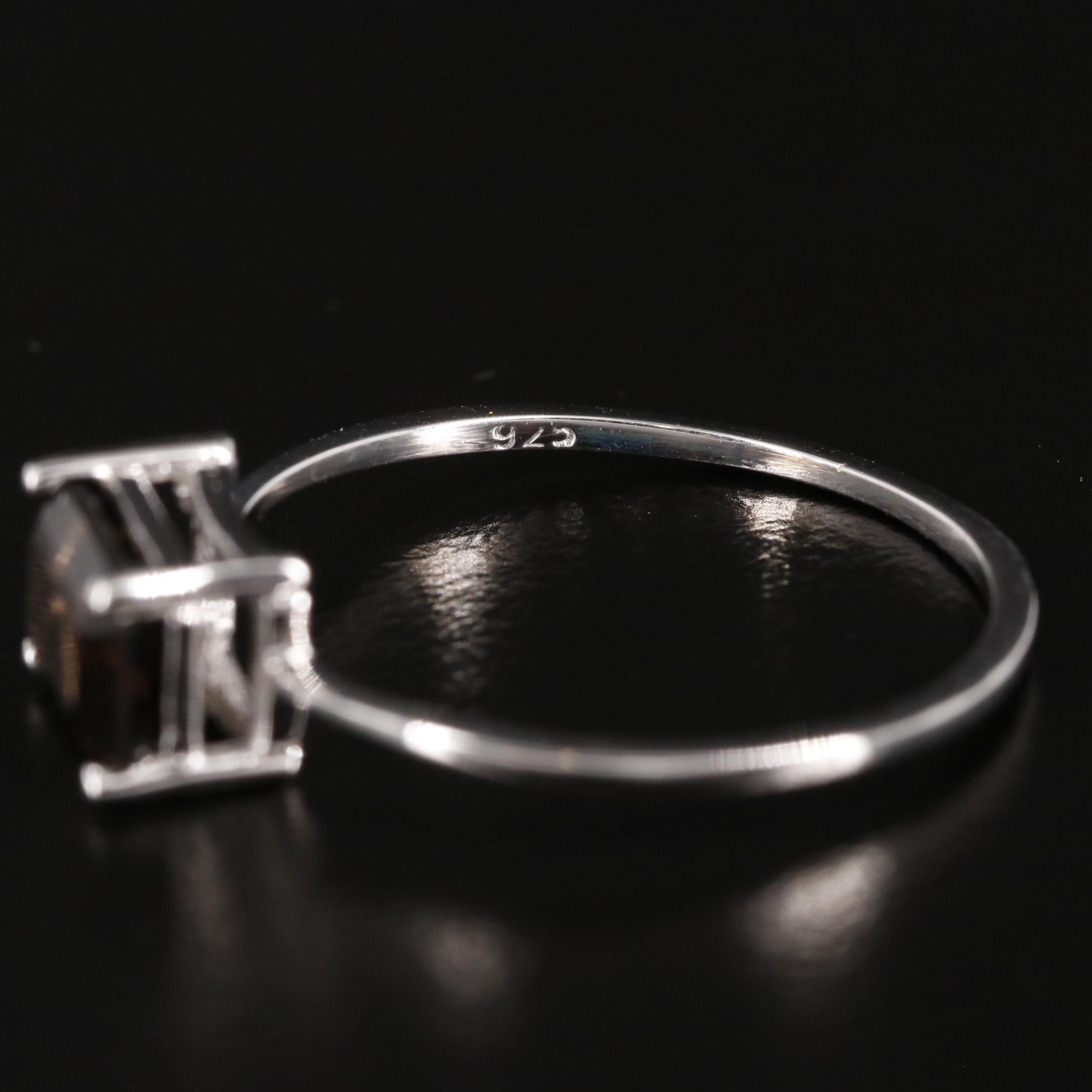 Sterling Smoky Quartz Ring
