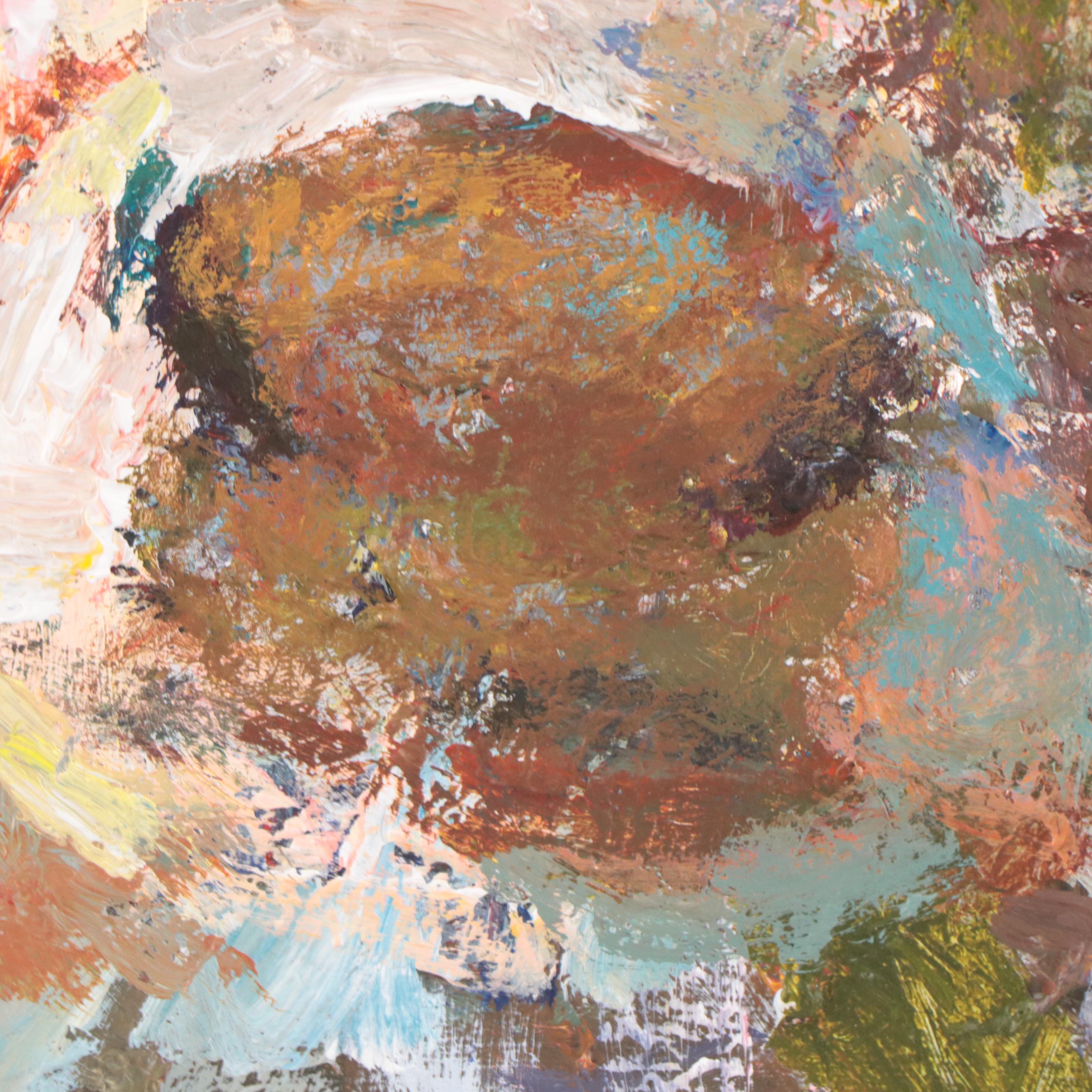 Elle Raines Acrylic Painting of Cow, 21st Century