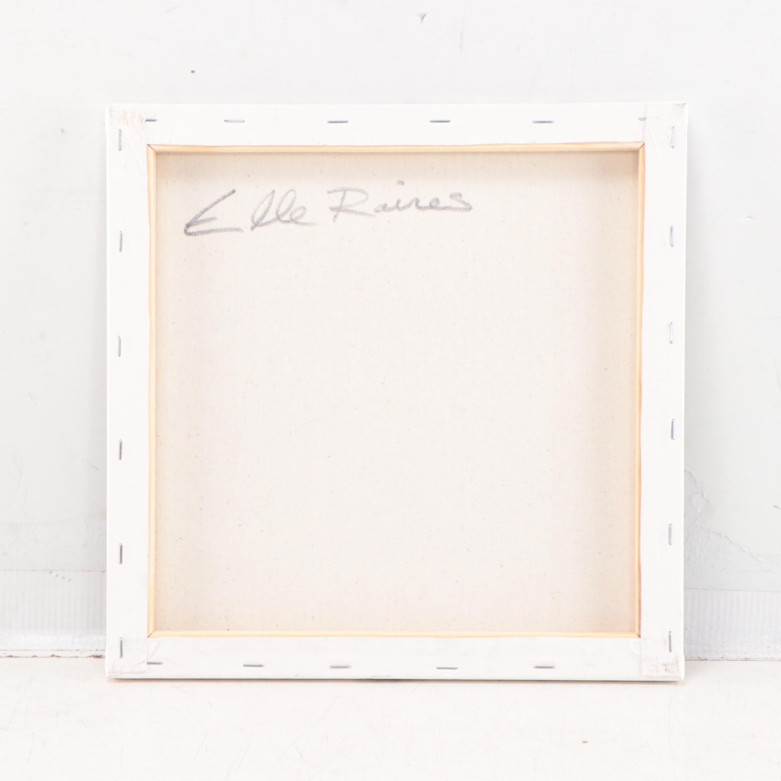 Elle Raines Acrylic Painting of Cow, 21st Century