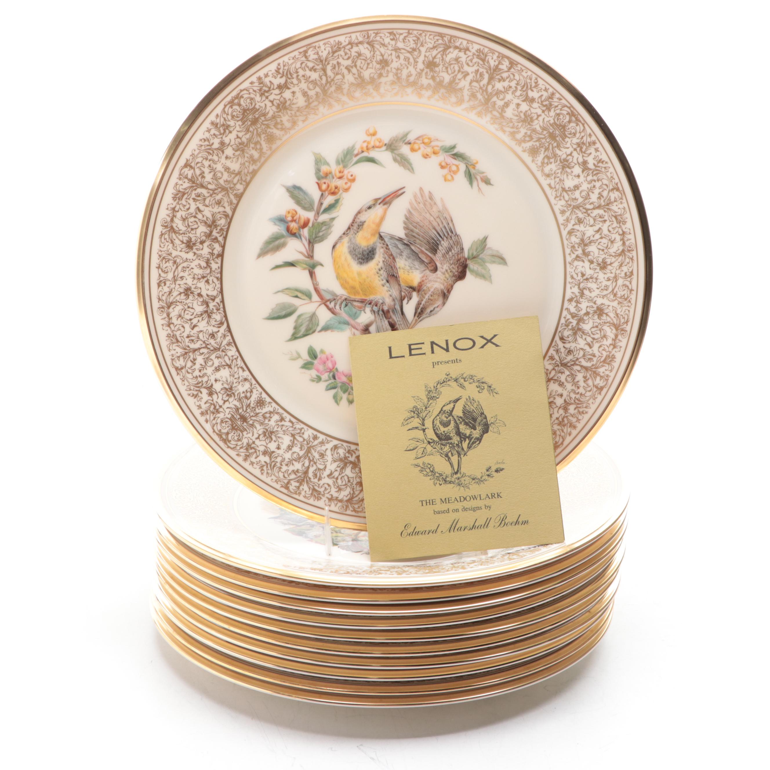 Lenox Porcelain "Goldfinch" and Other Annual Boehm Bird Plates