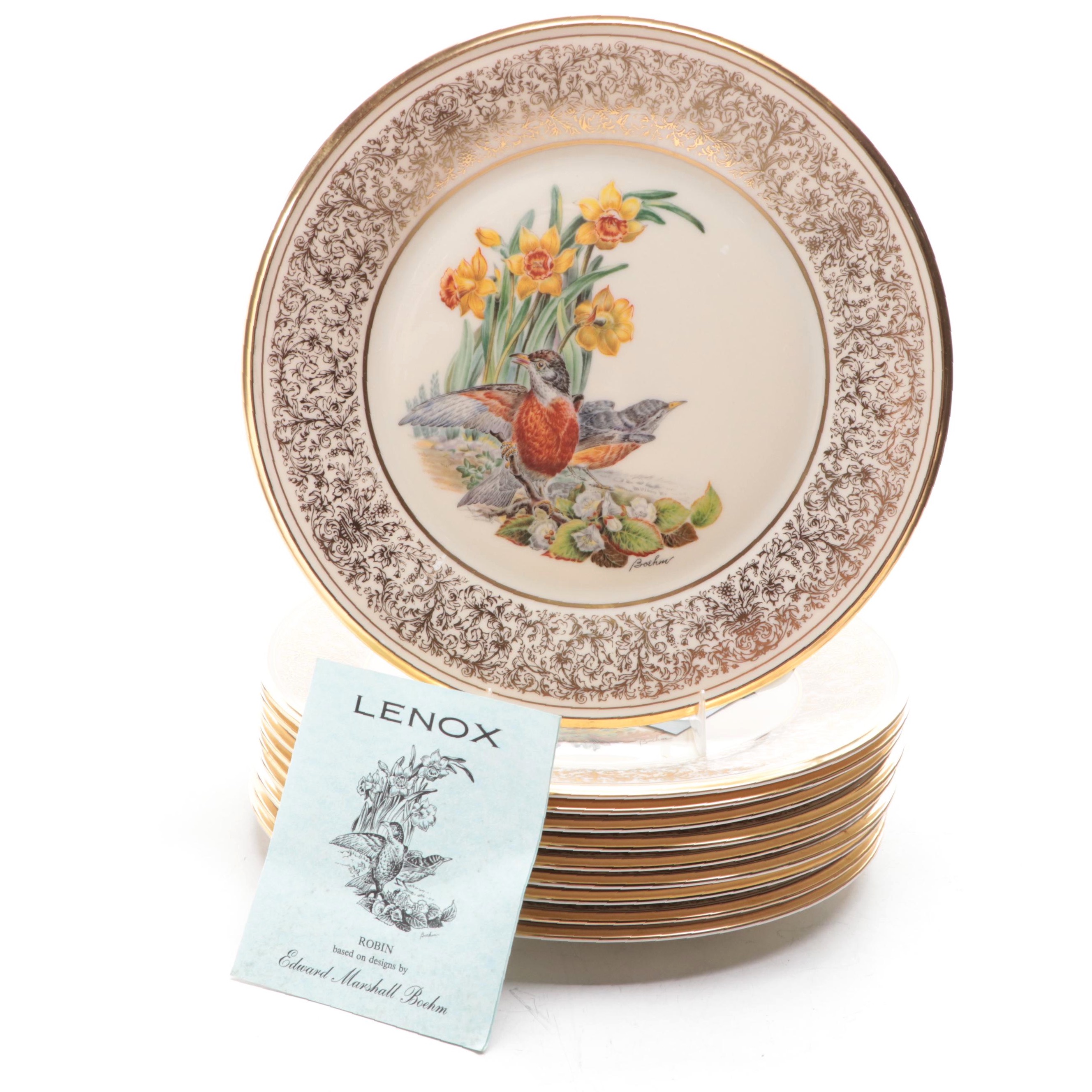 Lenox Porcelain "Goldfinch" and Other Annual Boehm Bird Plates