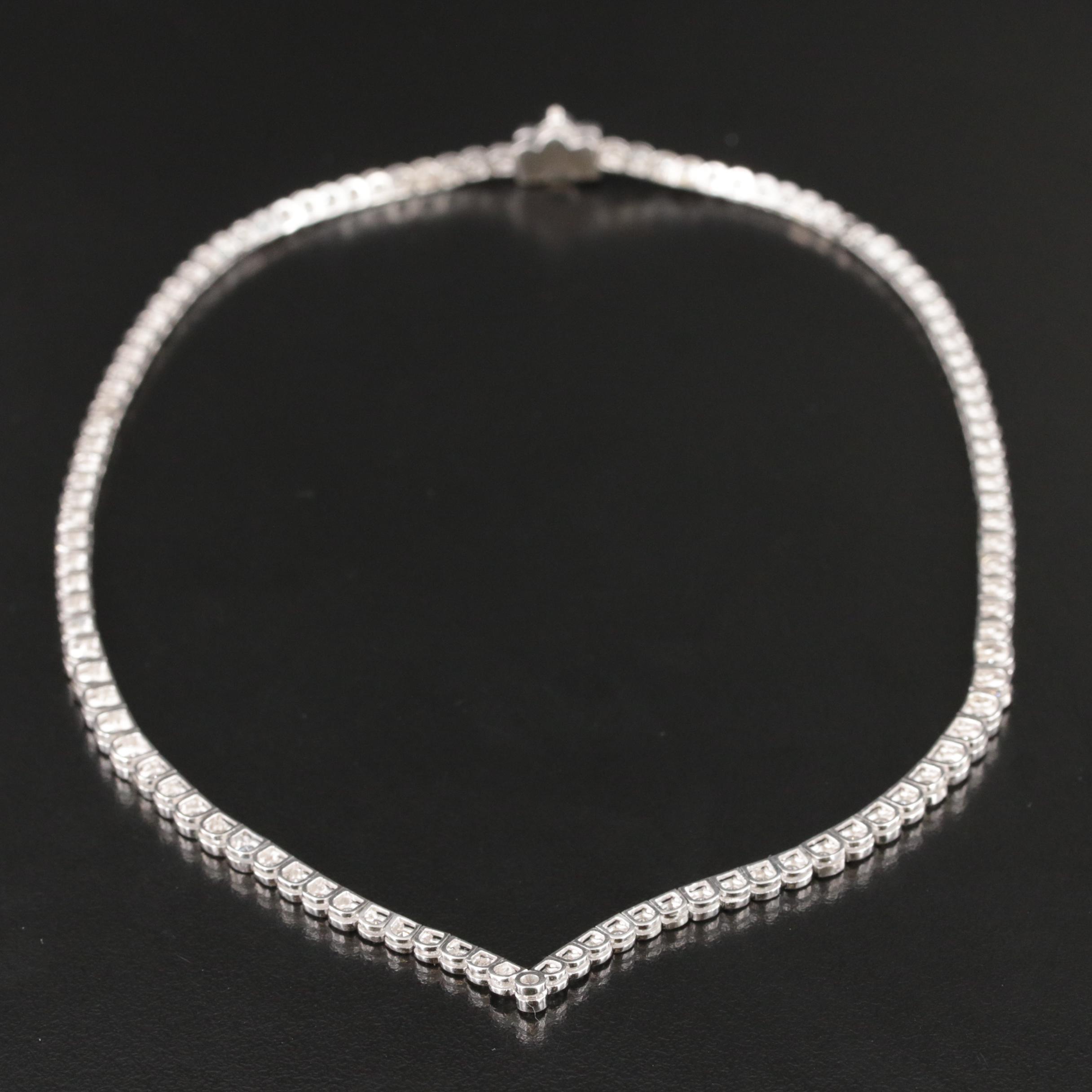 Platinum 7.02 CTW Diamond Graduated Rivière Necklace