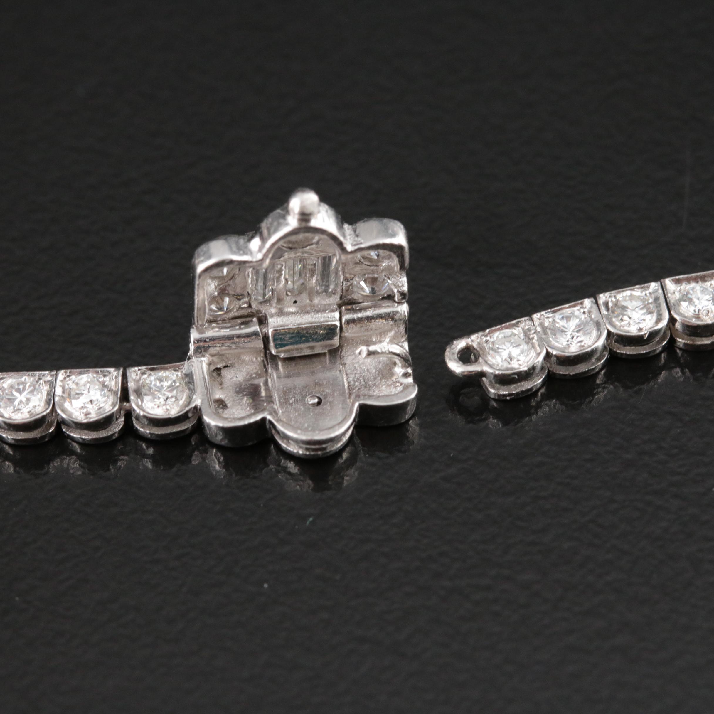 Platinum 7.02 CTW Diamond Graduated Rivière Necklace