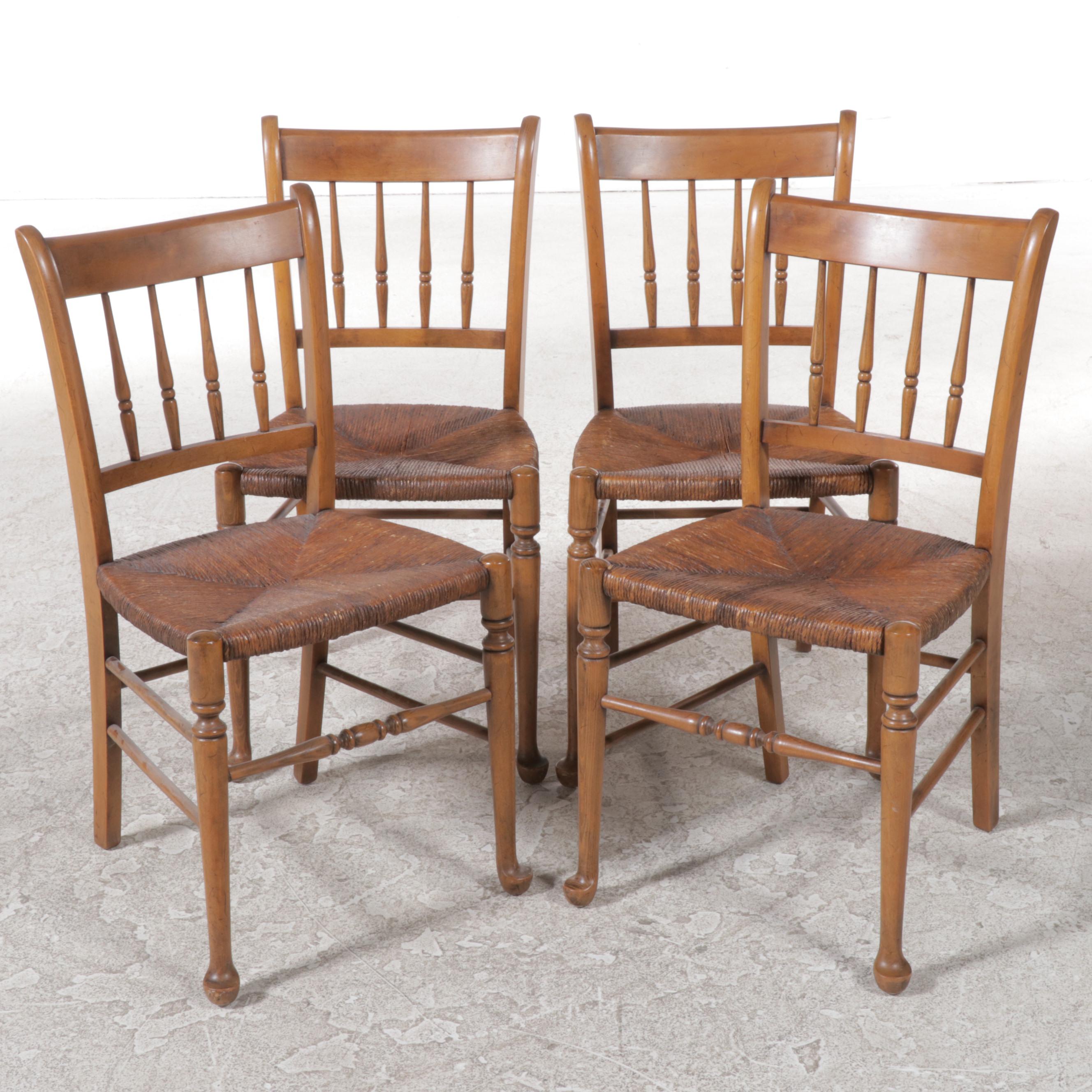 Colonial Style Five-Piece Walnut-Stained Dining Set, Incl. Davis Cabinet Co.