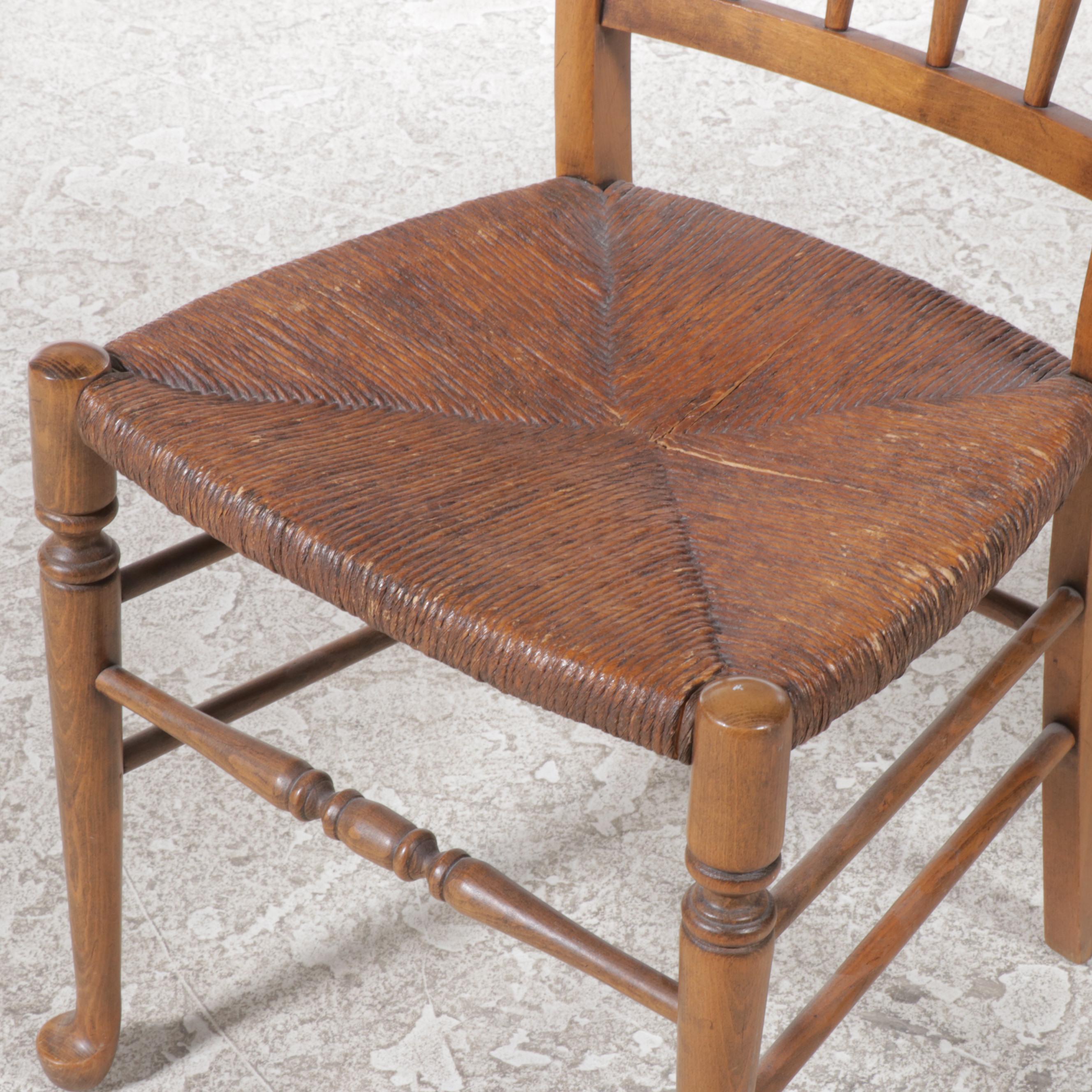 Colonial Style Five-Piece Walnut-Stained Dining Set, Incl. Davis Cabinet Co.