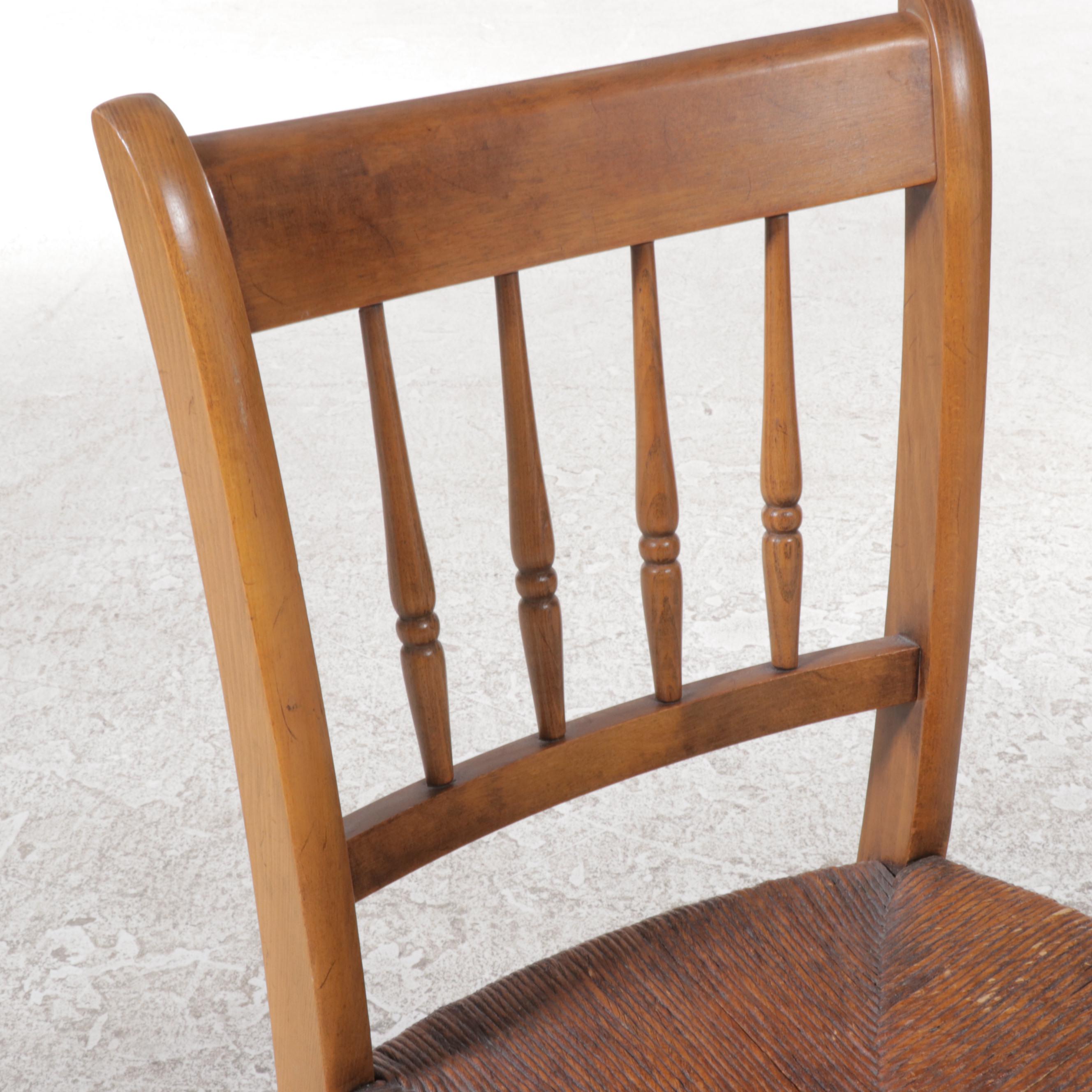 Colonial Style Five-Piece Walnut-Stained Dining Set, Incl. Davis Cabinet Co.