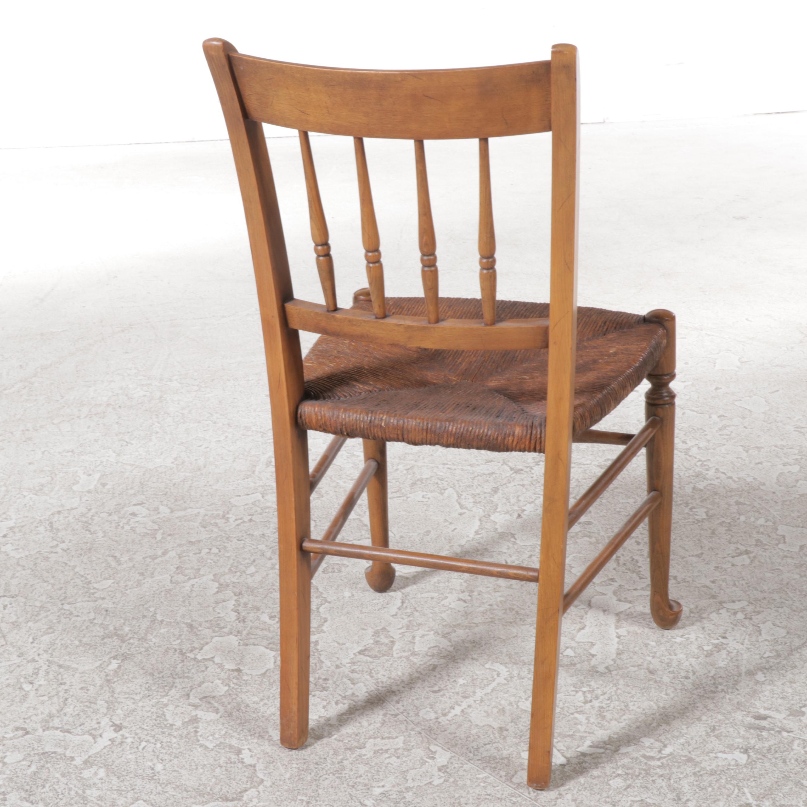 Colonial Style Five-Piece Walnut-Stained Dining Set, Incl. Davis Cabinet Co.