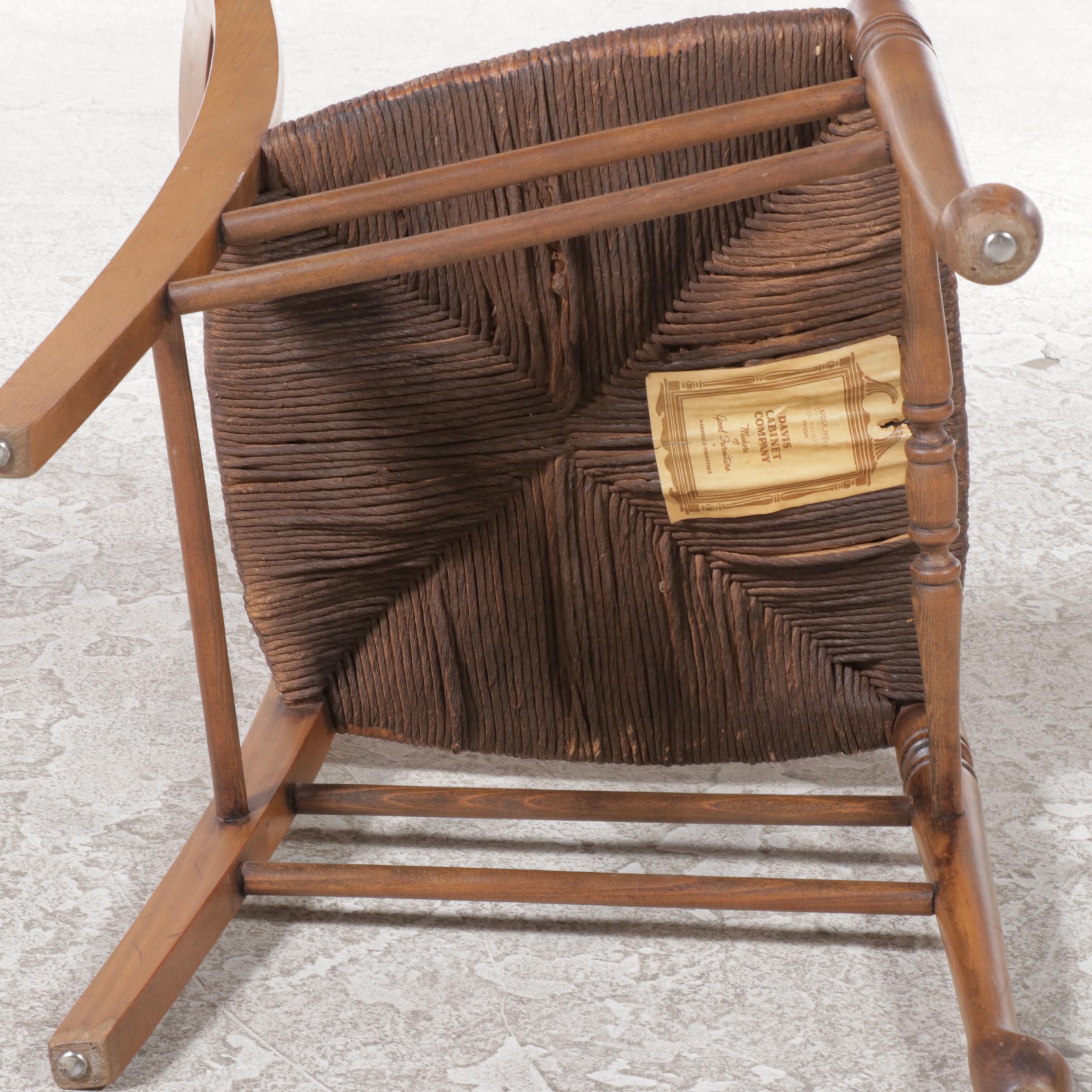 Colonial Style Five-Piece Walnut-Stained Dining Set, Incl. Davis Cabinet Co.
