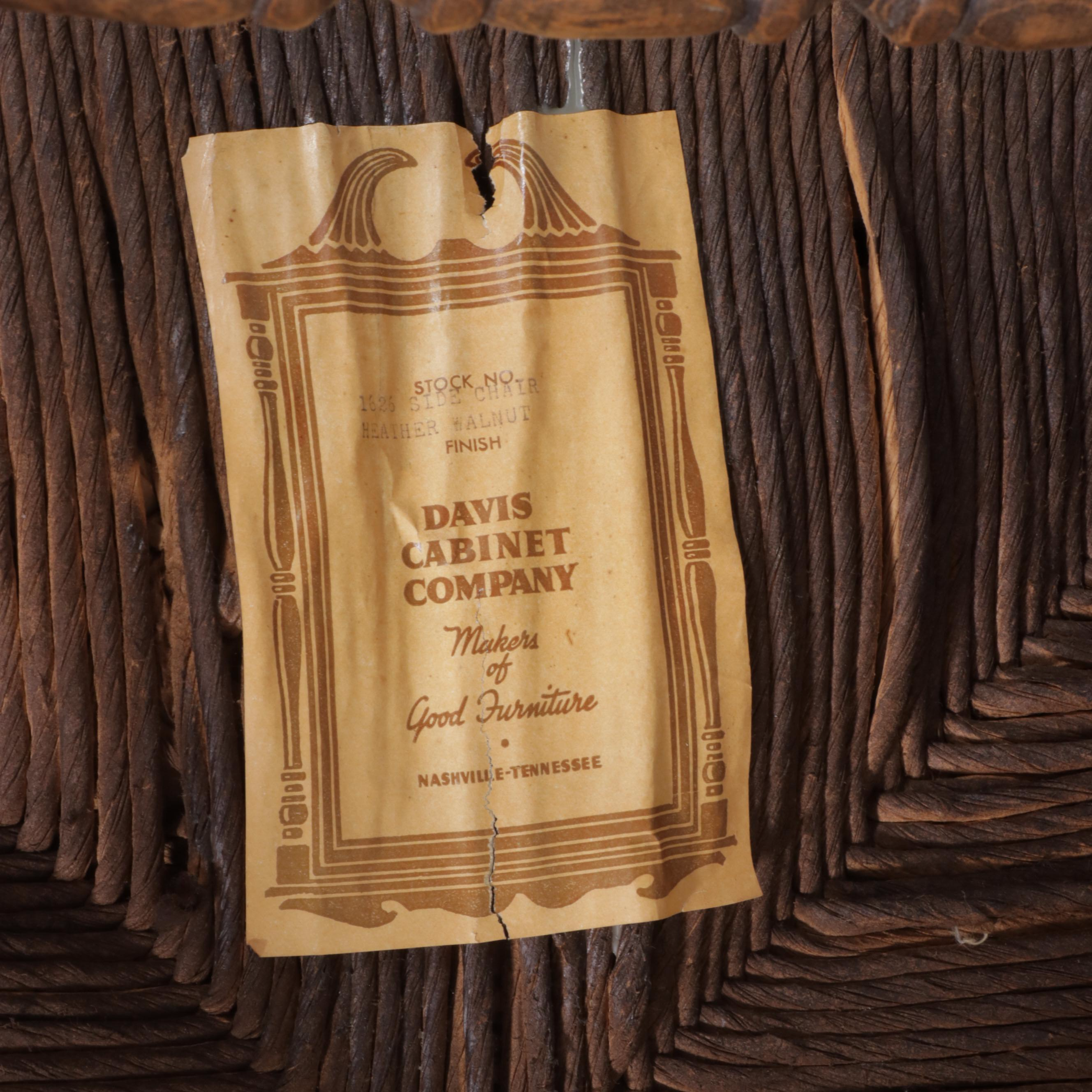 Colonial Style Five-Piece Walnut-Stained Dining Set, Incl. Davis Cabinet Co.