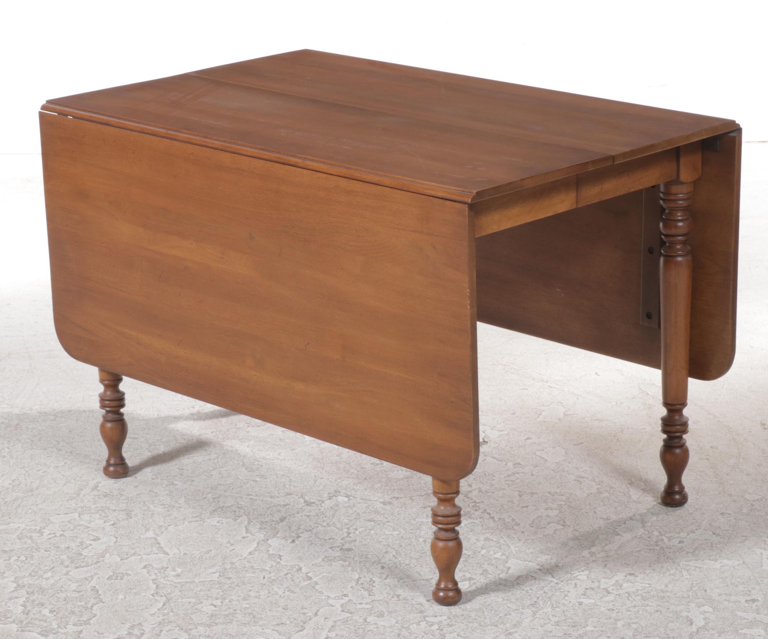 Colonial Style Five-Piece Walnut-Stained Dining Set, Incl. Davis Cabinet Co.