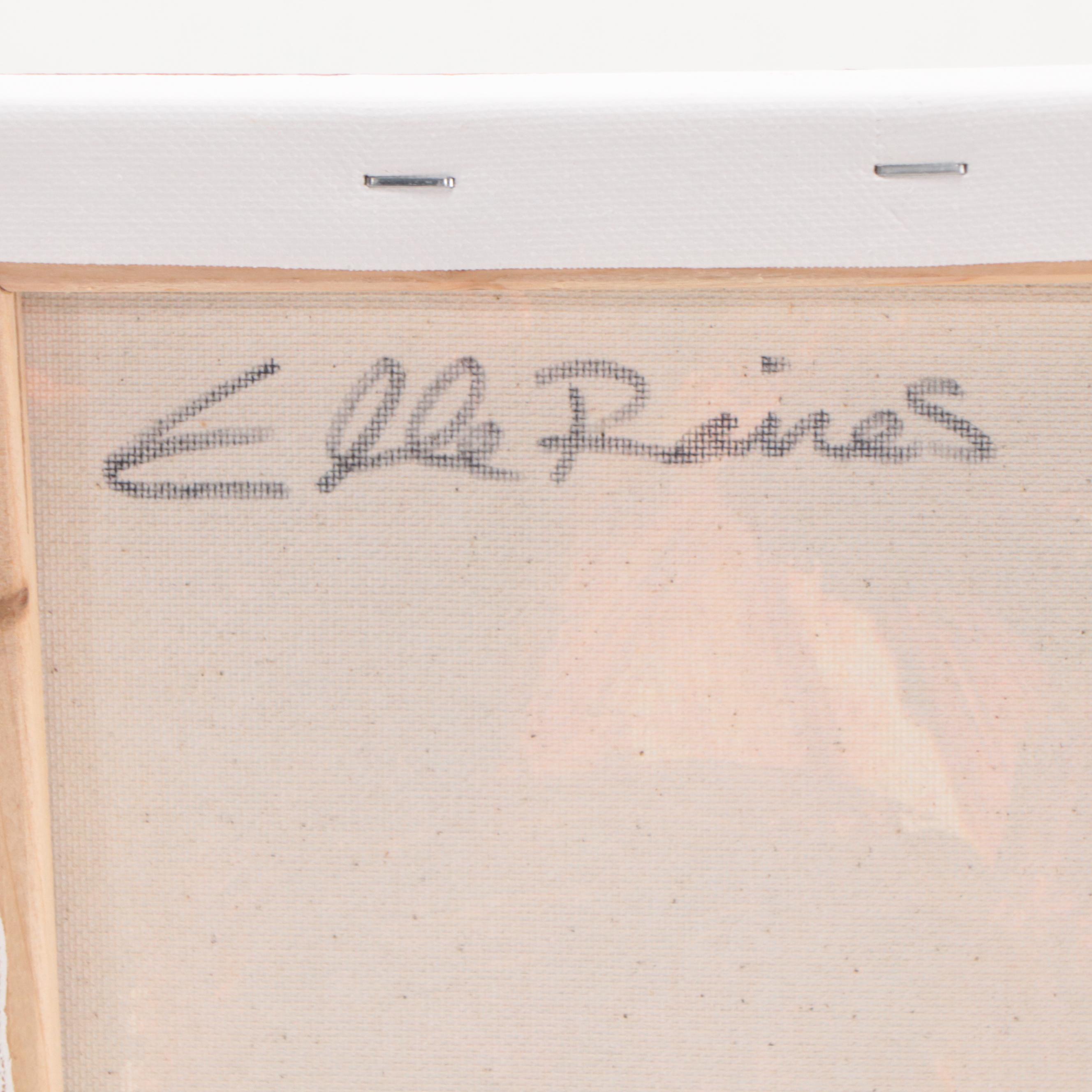 Elle Raines Acrylic Painting of Cow, 21st Century