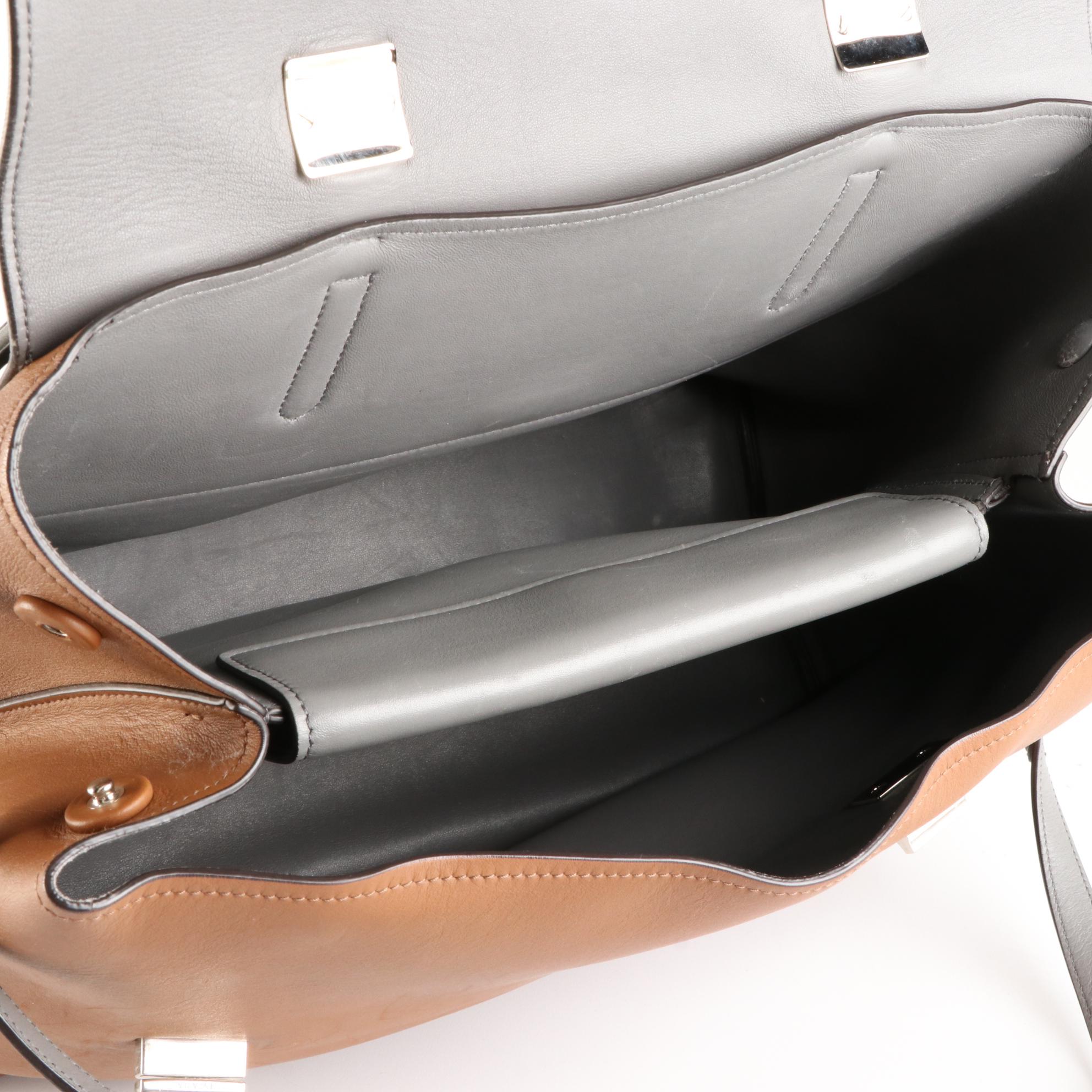 Prada Bicolor Leather Convertible Flap Satchel