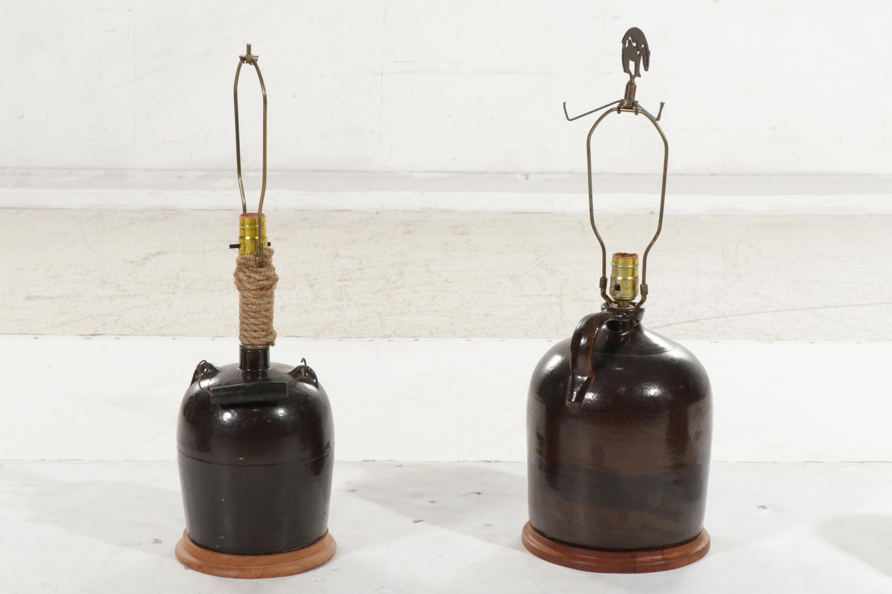 Crock Table Lamps with Punched Copper Shades, Brazilian Pot, & More