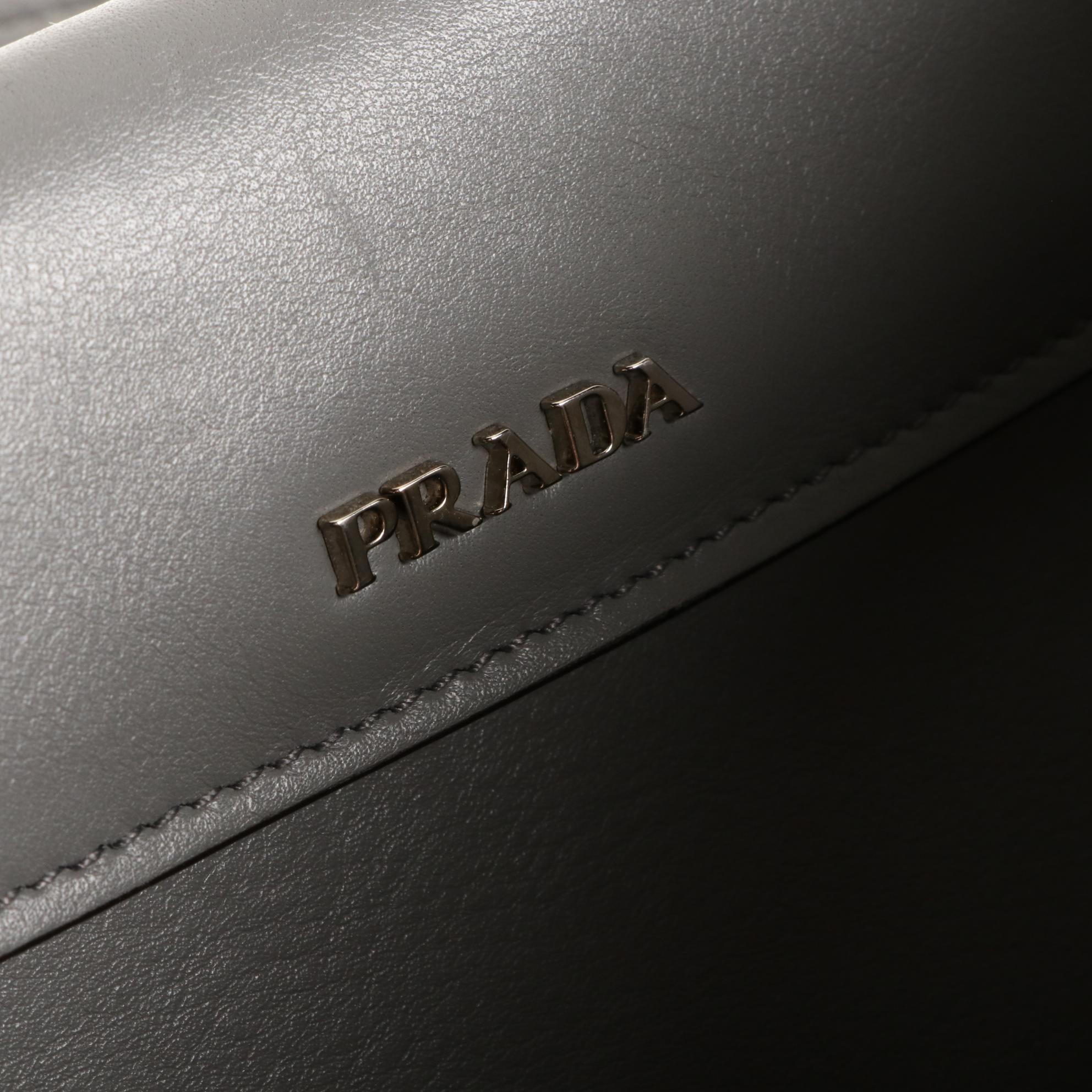 Prada Bicolor Leather Convertible Flap Satchel