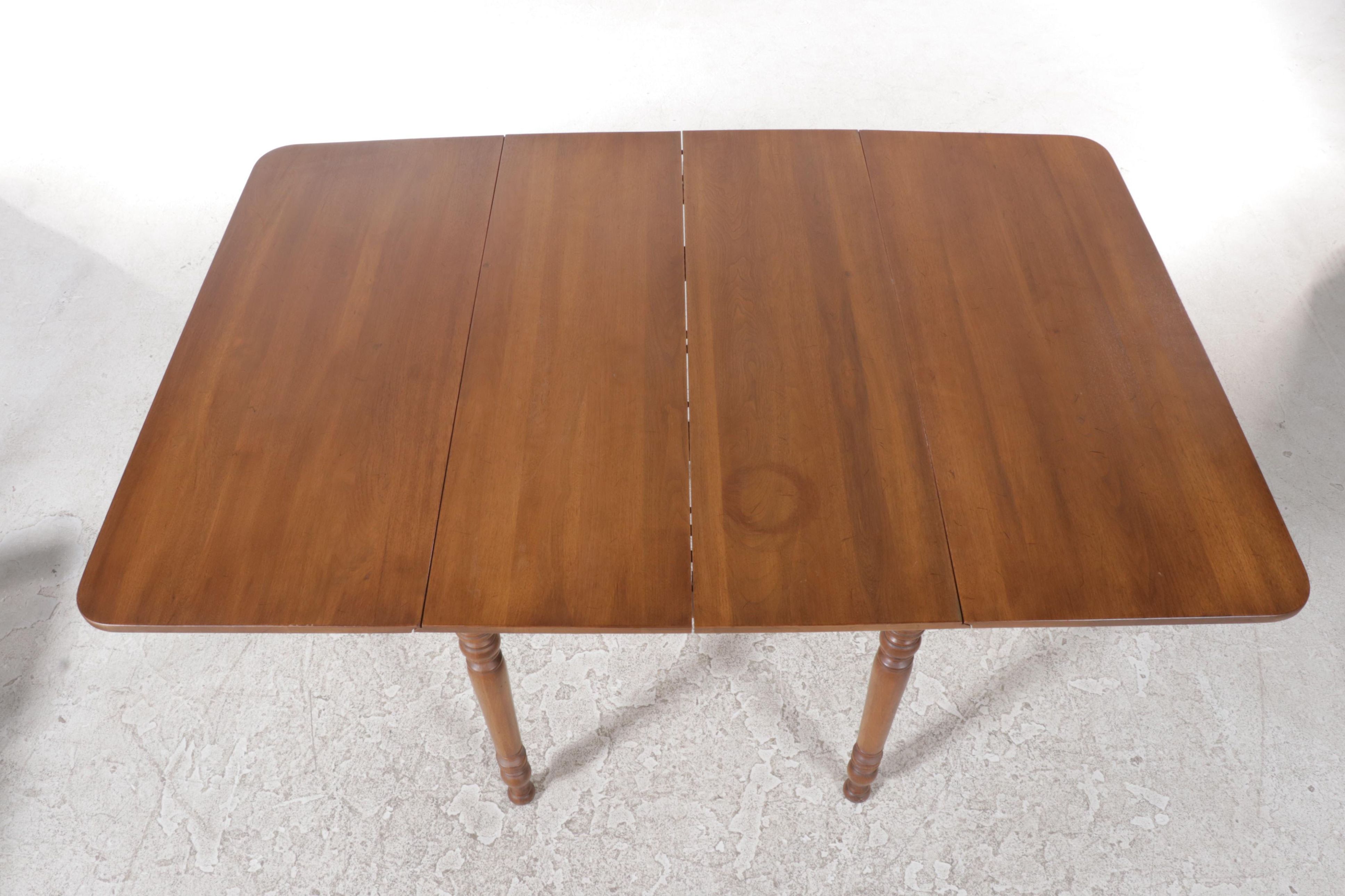 Colonial Style Five-Piece Walnut-Stained Dining Set, Incl. Davis Cabinet Co.