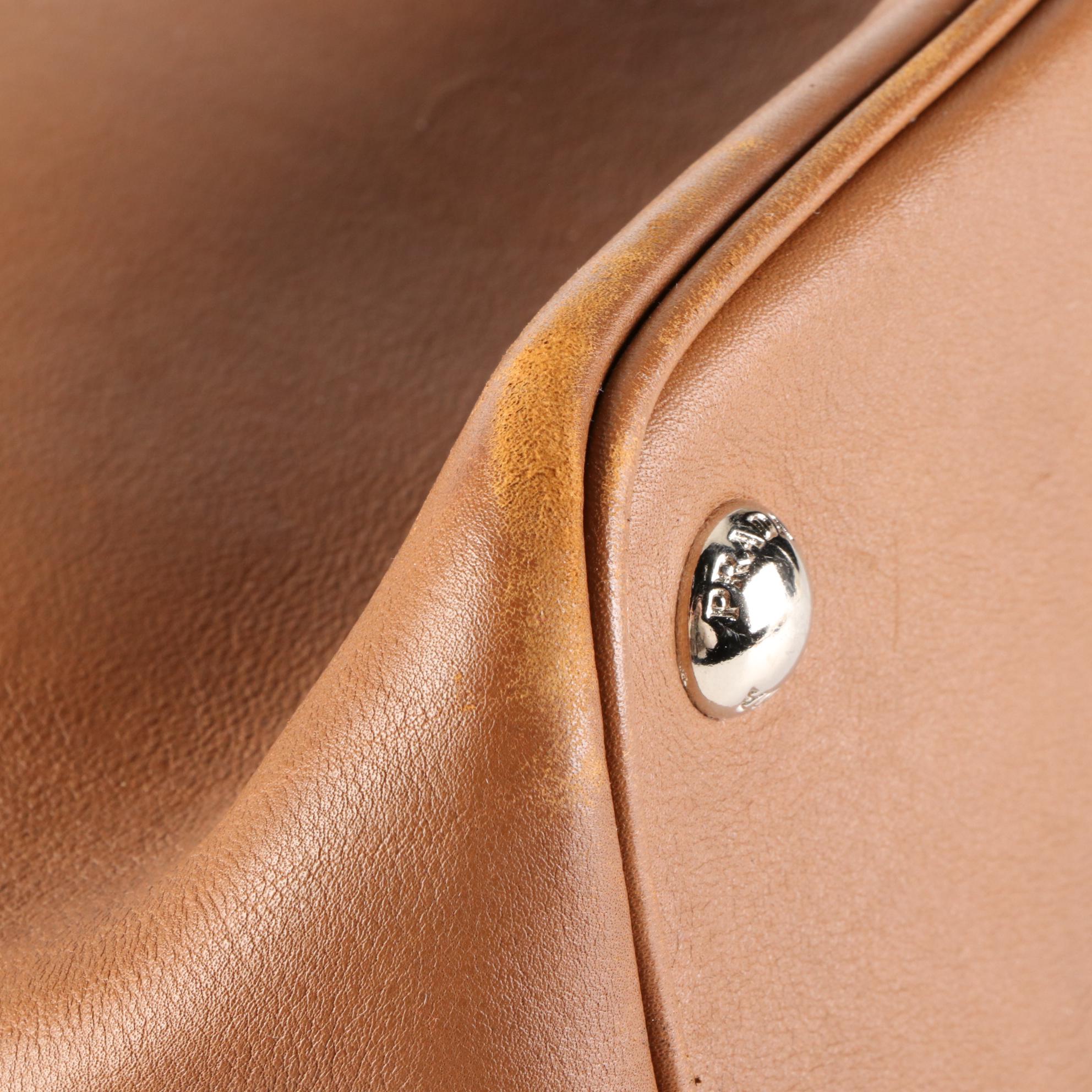 Prada Bicolor Leather Convertible Flap Satchel