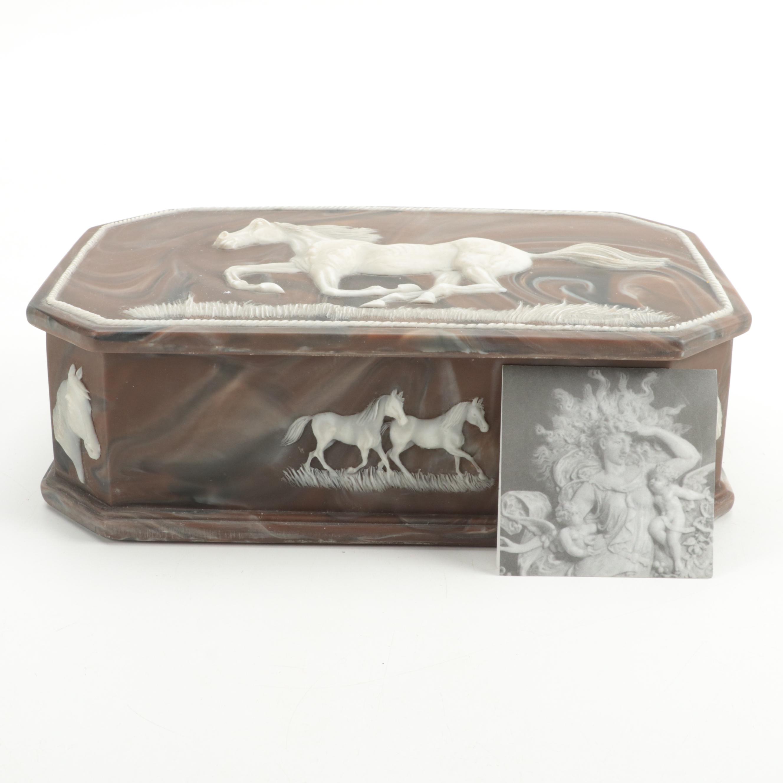 Incolay Stone Box with Divided Tray