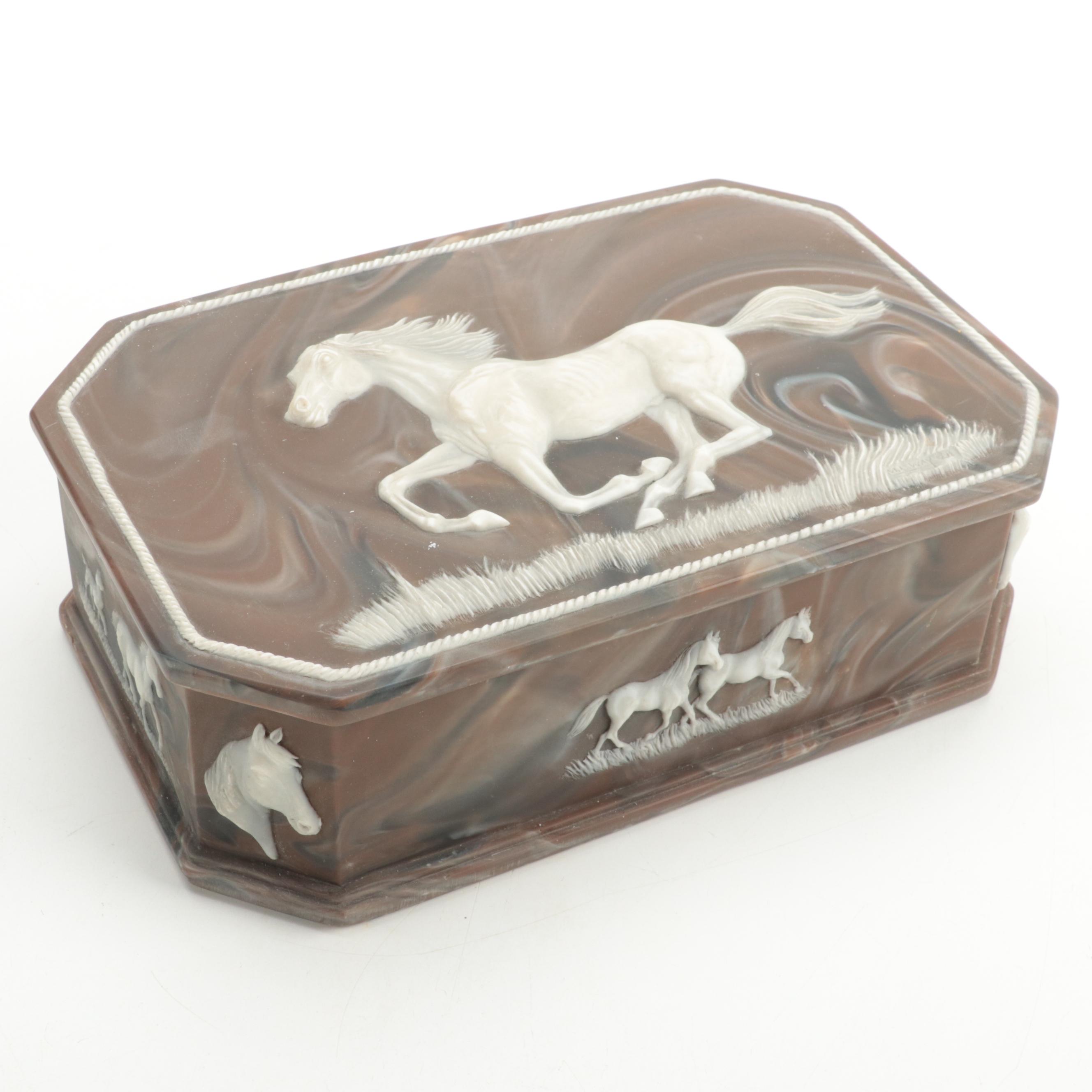 Incolay Stone Box with Divided Tray