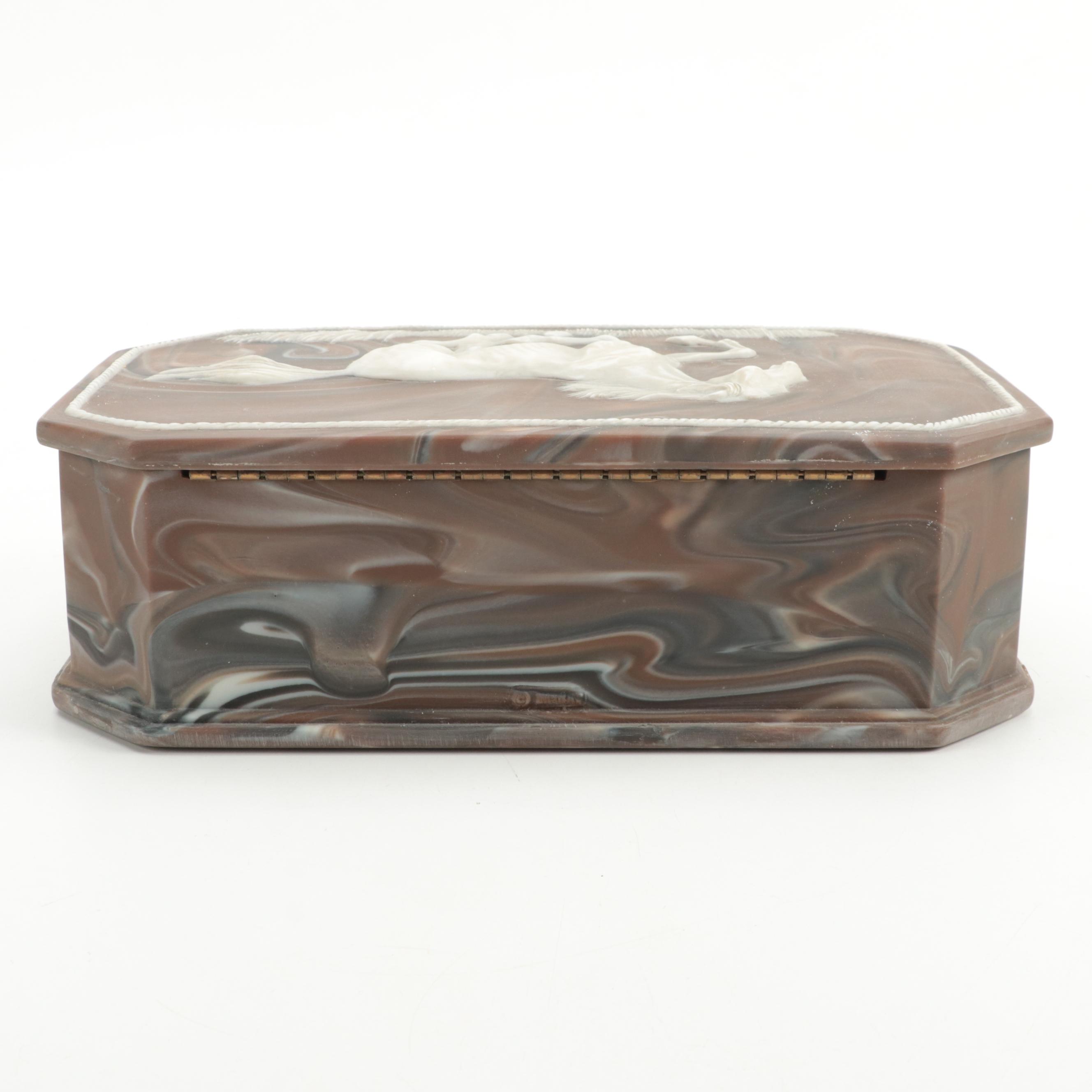 Incolay Stone Box with Divided Tray