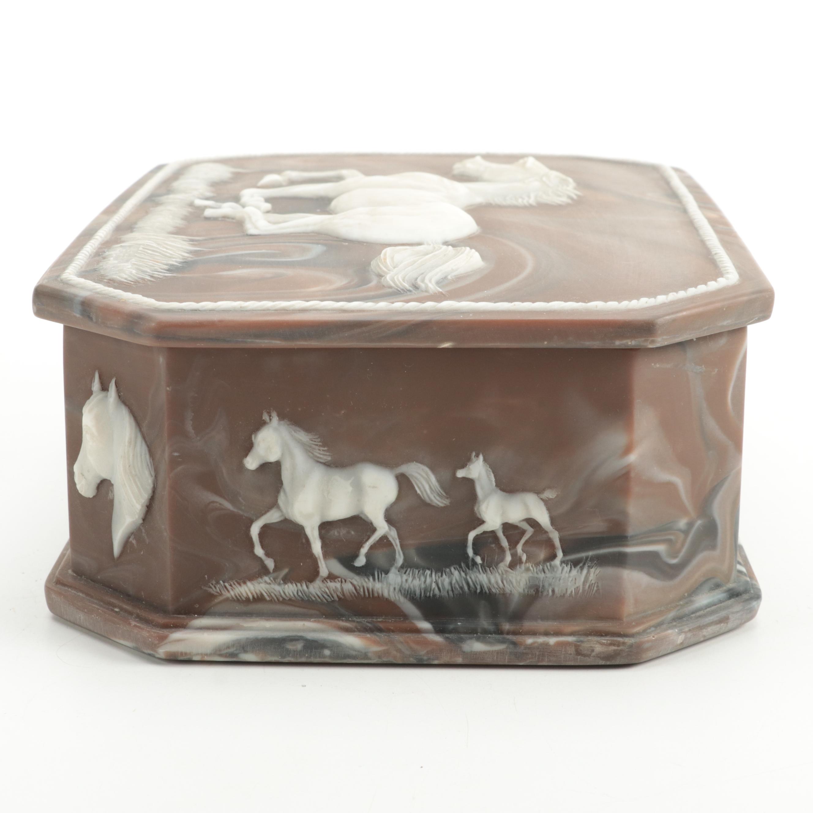 Incolay Stone Box with Divided Tray