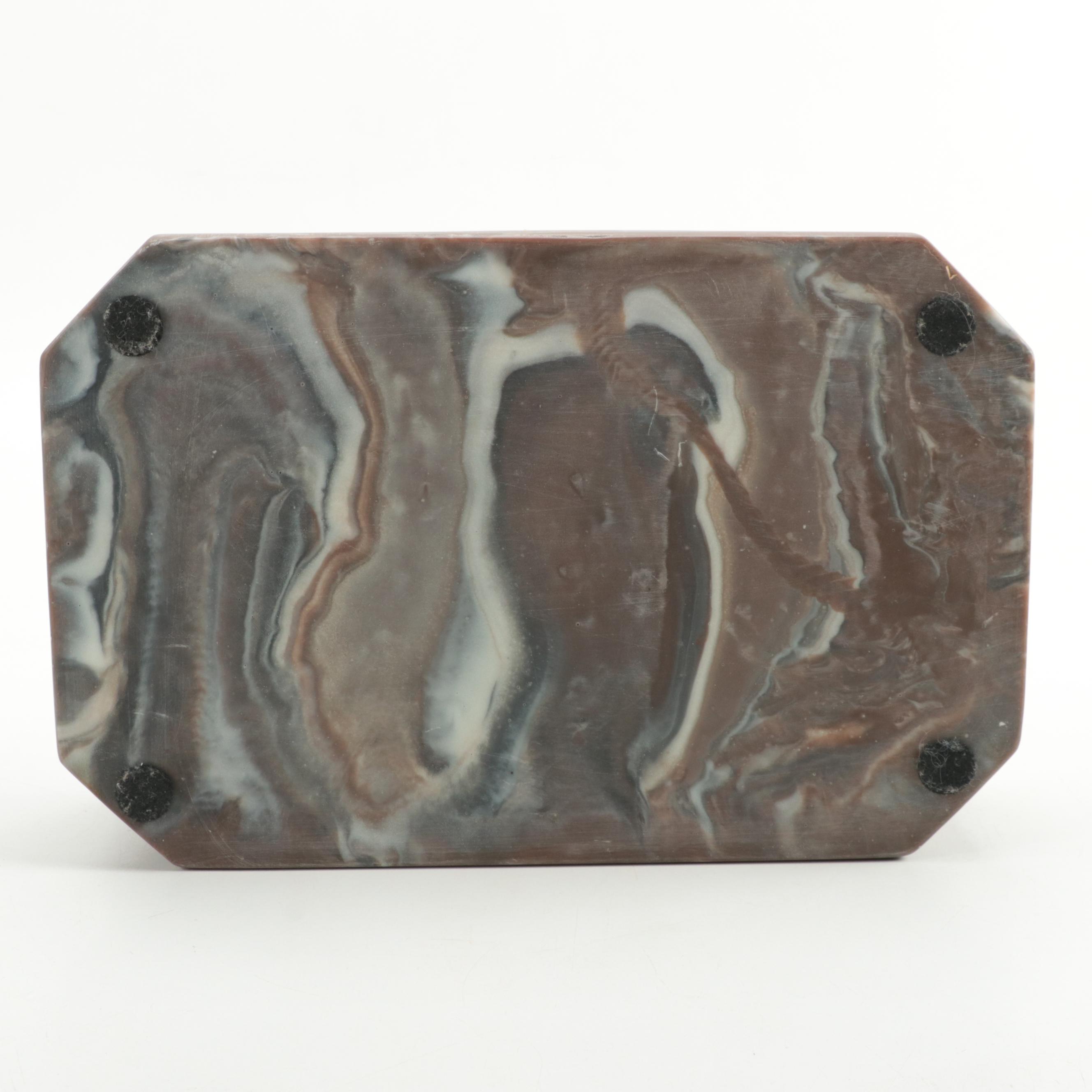 Incolay Stone Box with Divided Tray