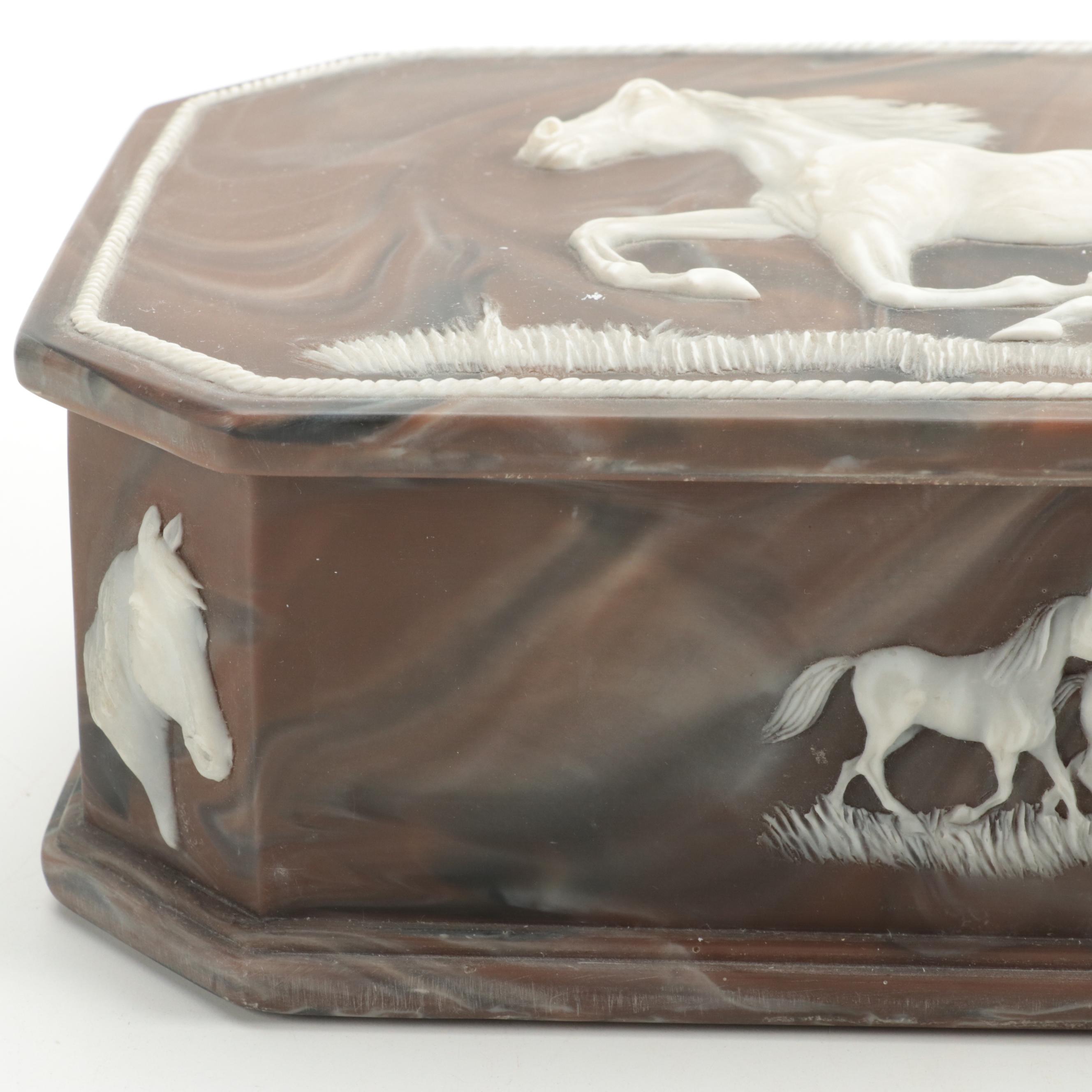 Incolay Stone Box with Divided Tray