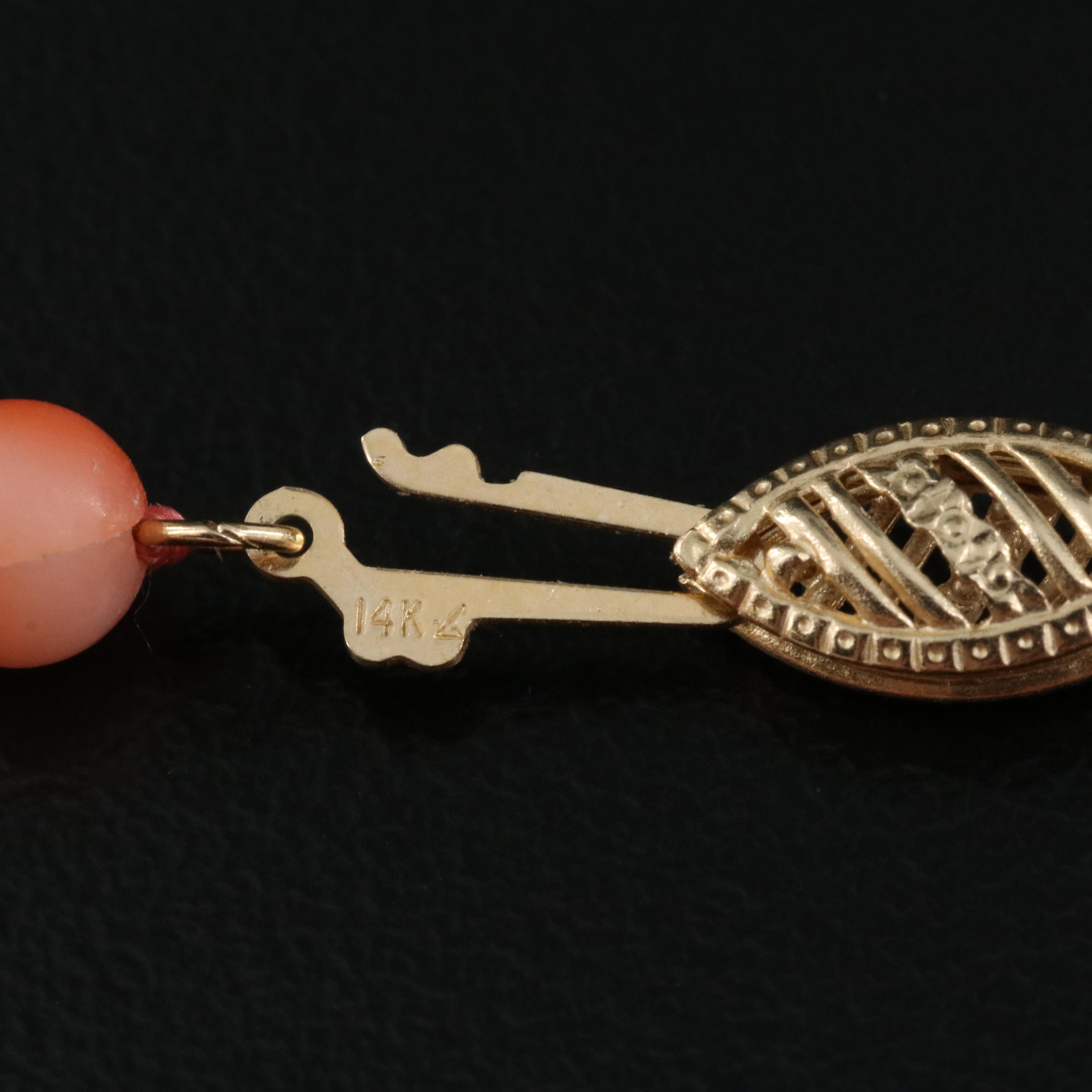 Coral Necklace with 14K Accents Beads and Clasp