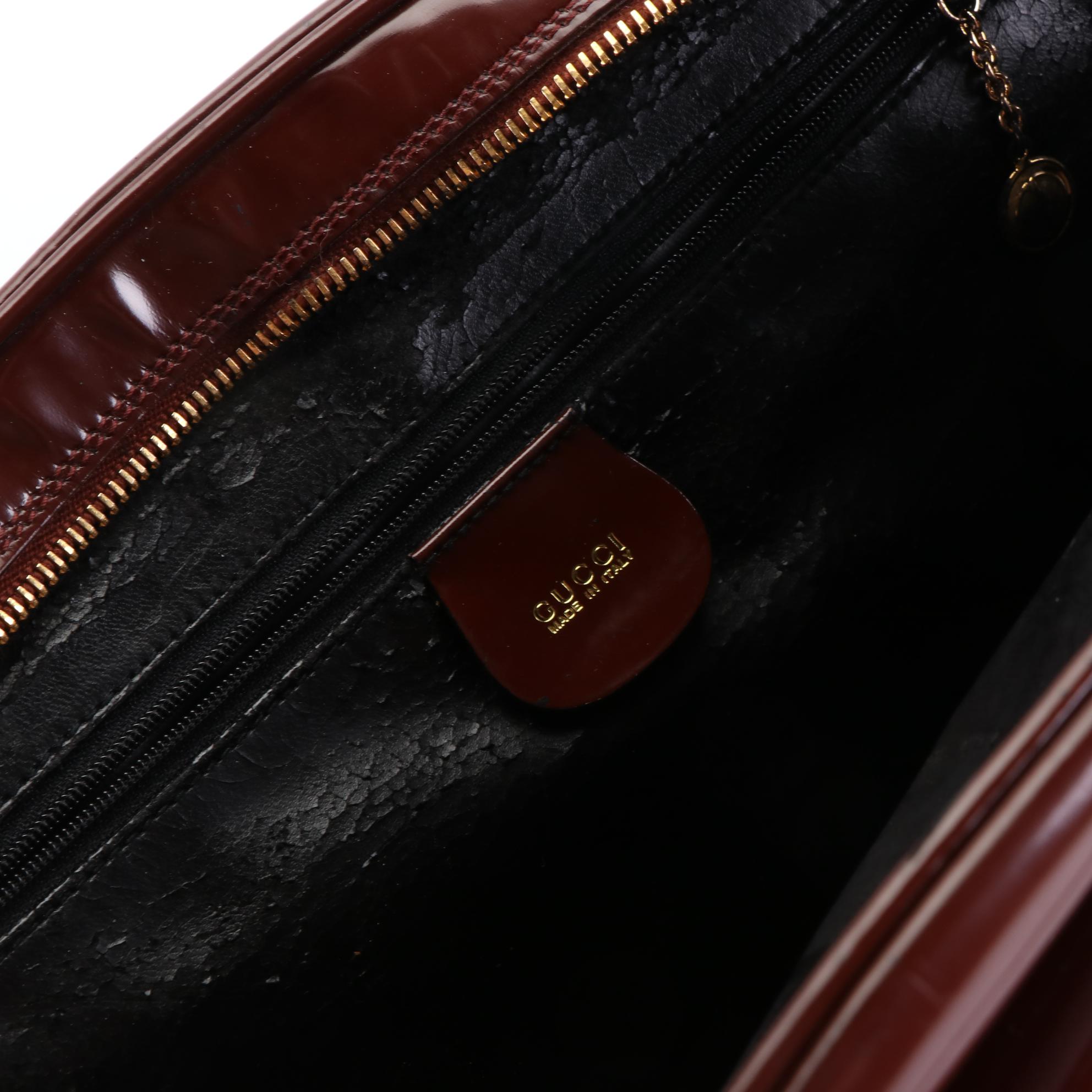 Gucci Bamboo Glazed Leather Dome Top Shoulder Bag