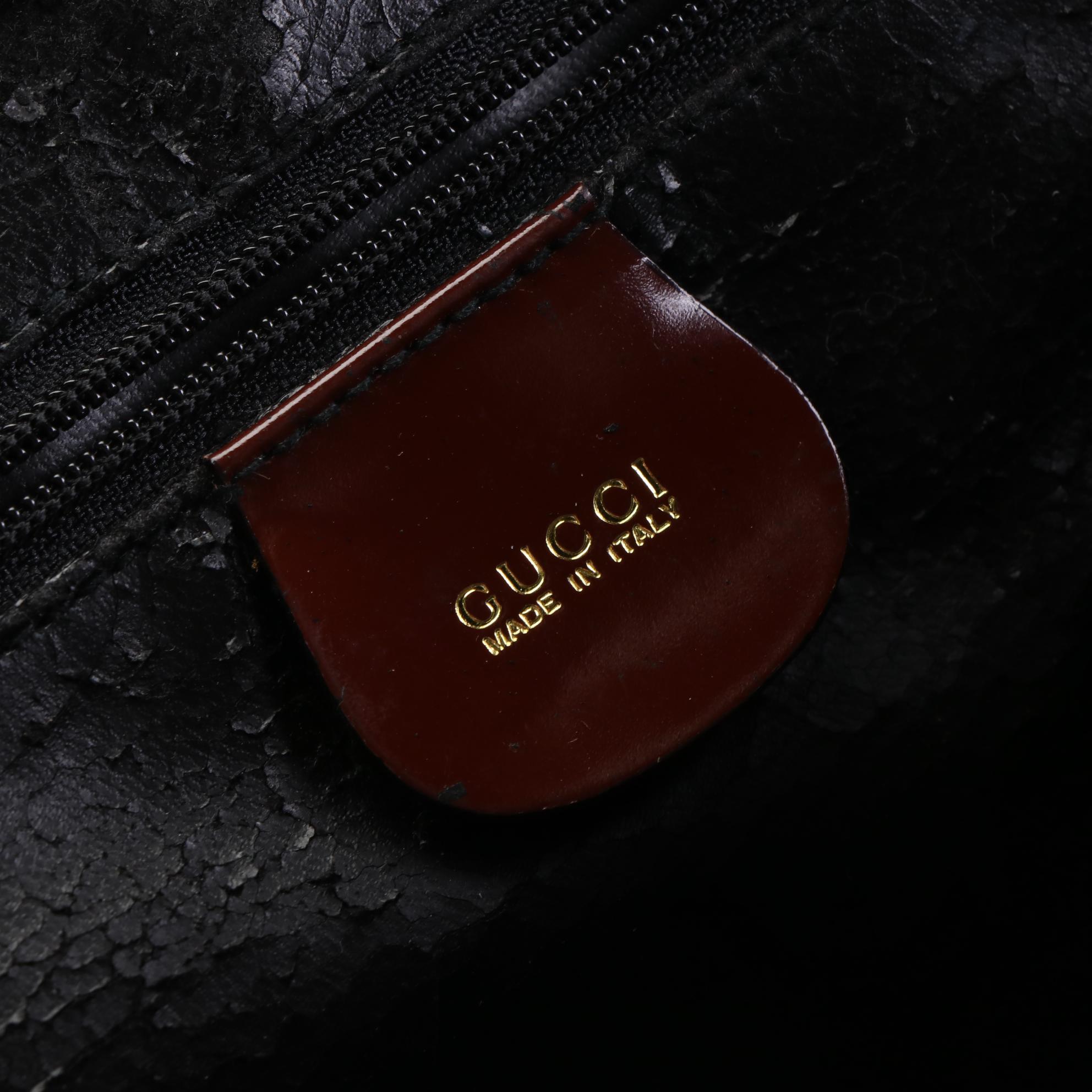 Gucci Bamboo Glazed Leather Dome Top Shoulder Bag