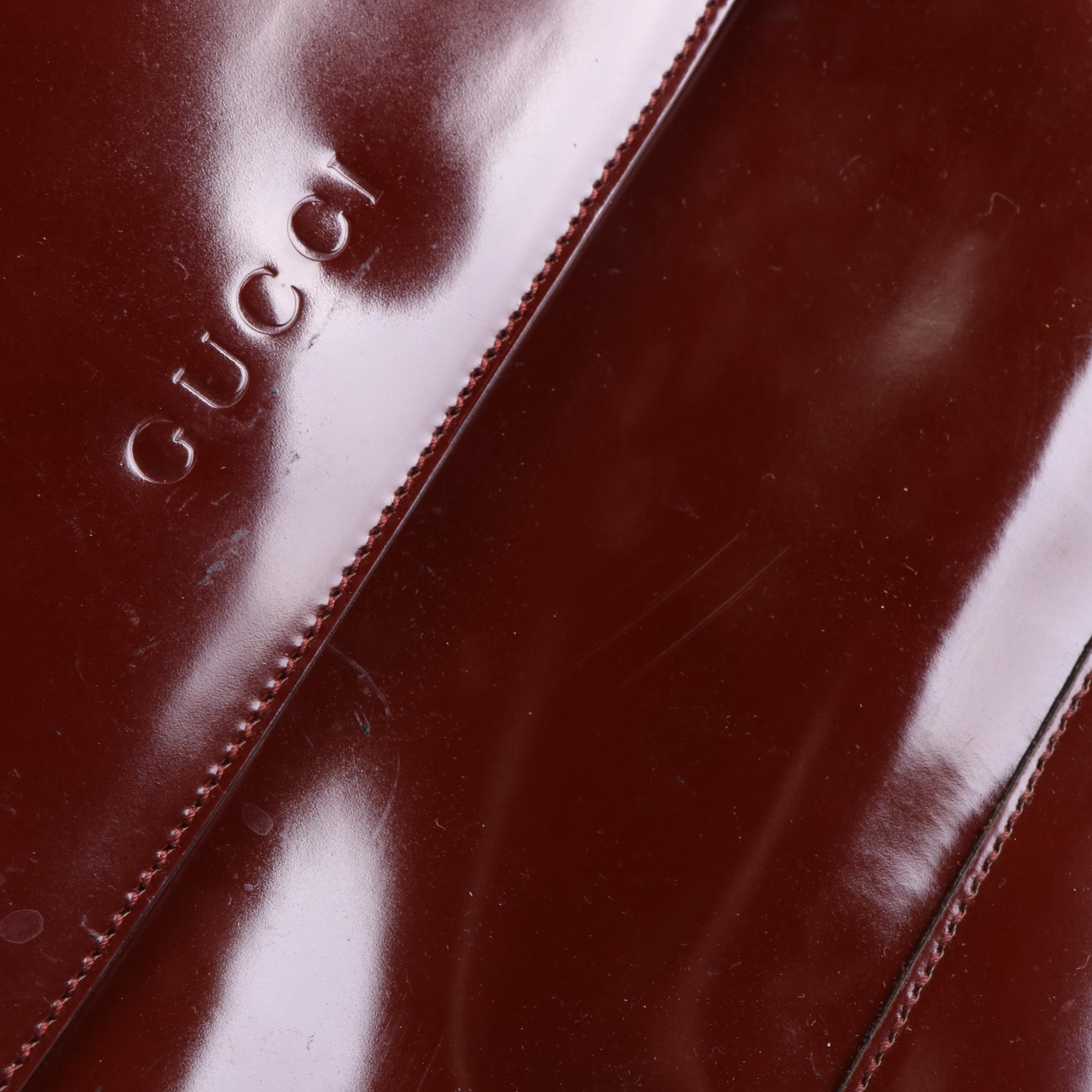 Gucci Bamboo Glazed Leather Dome Top Shoulder Bag