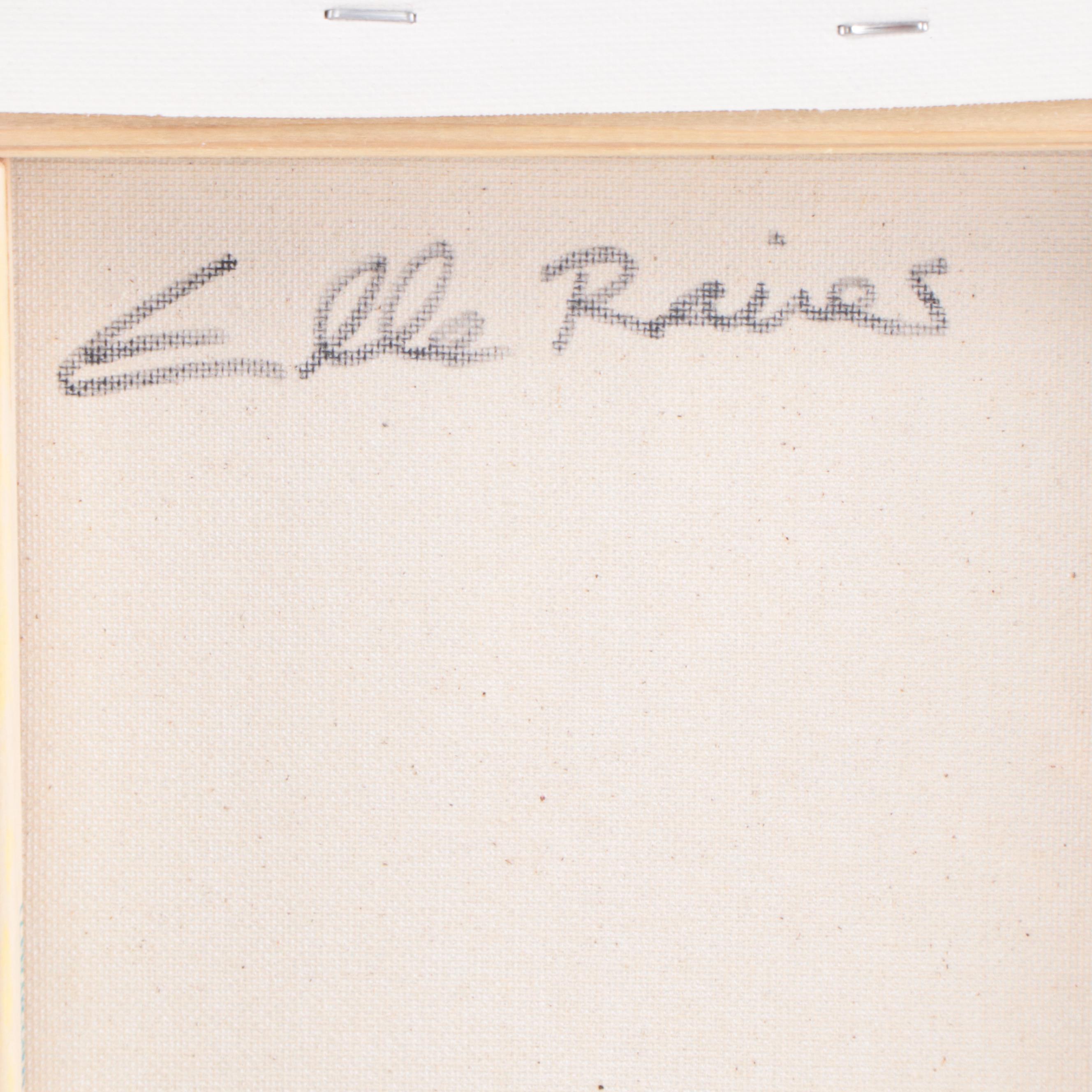 Elle Raines Acrylic Painting of Cow, 21st Century