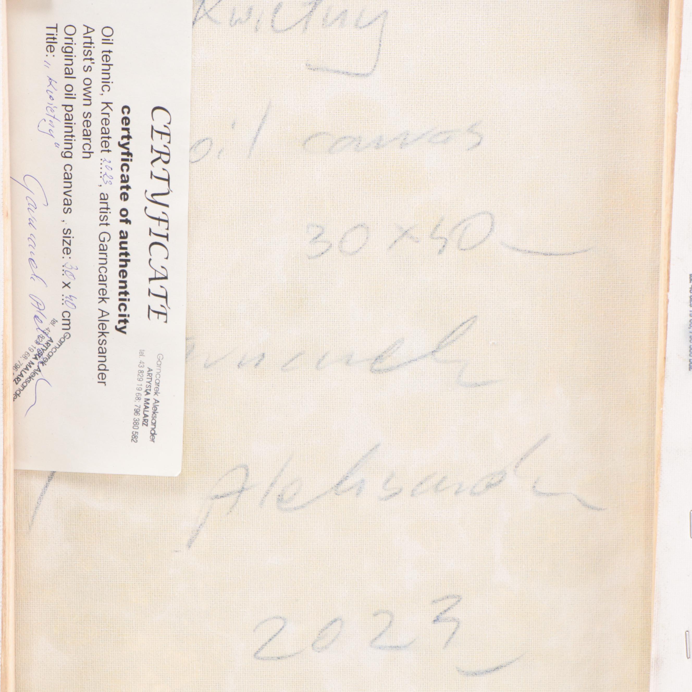 Garncarek Aleksander Oil Painting "Kwietny," 2023