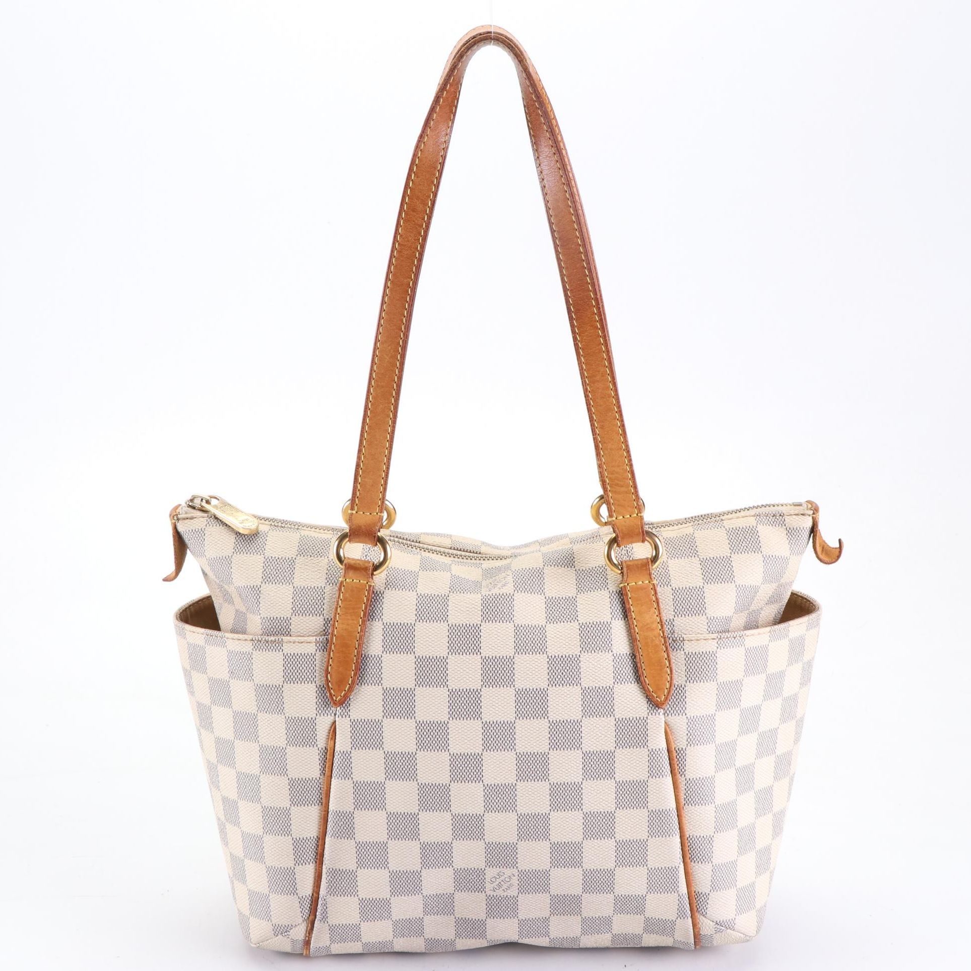 Louis Vuitton Totally PM in Damier Azur Canvas and Vachetta Leather