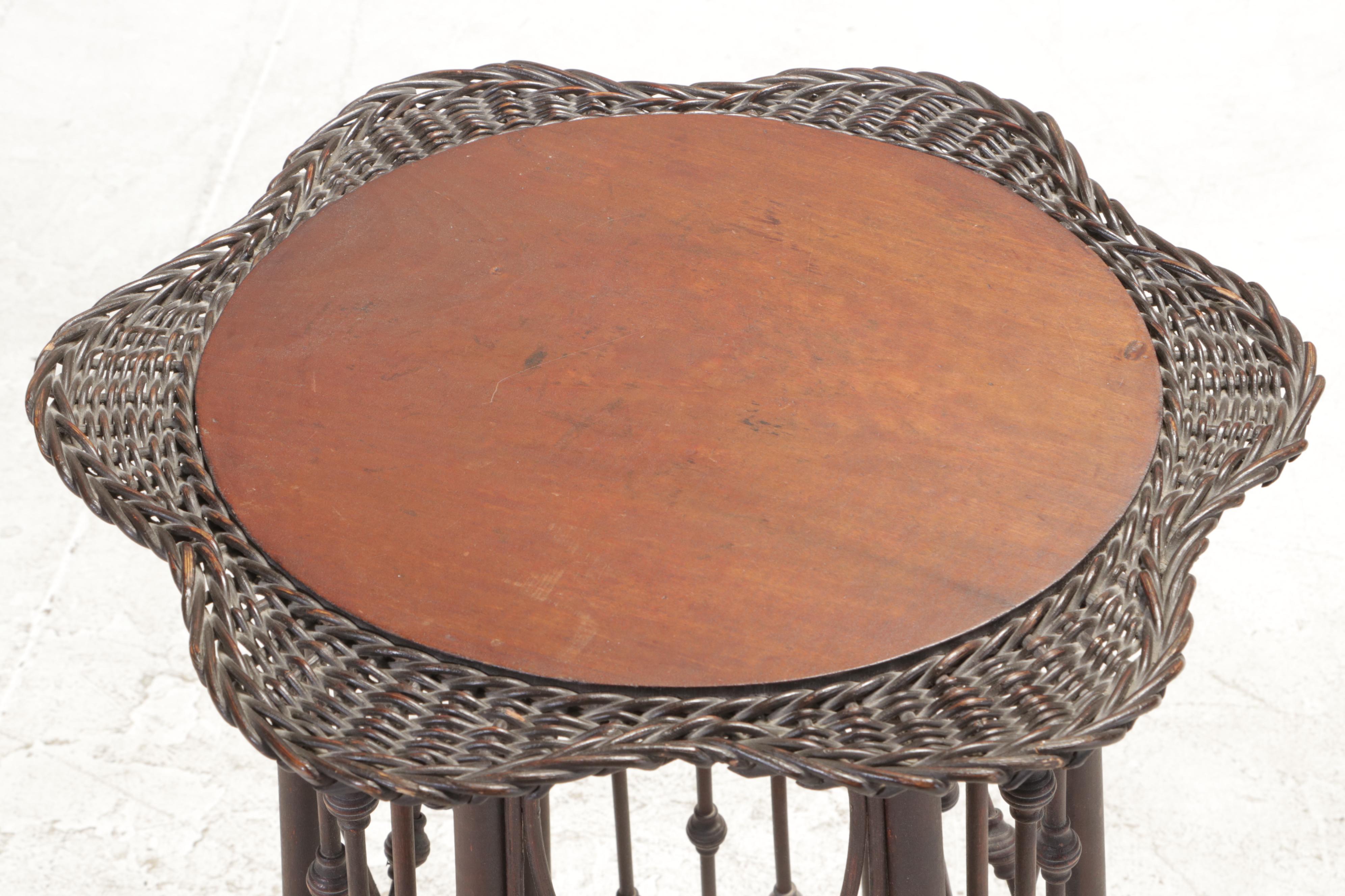 American Aesthetic Movement Wicker and Hardwood Fern Stand