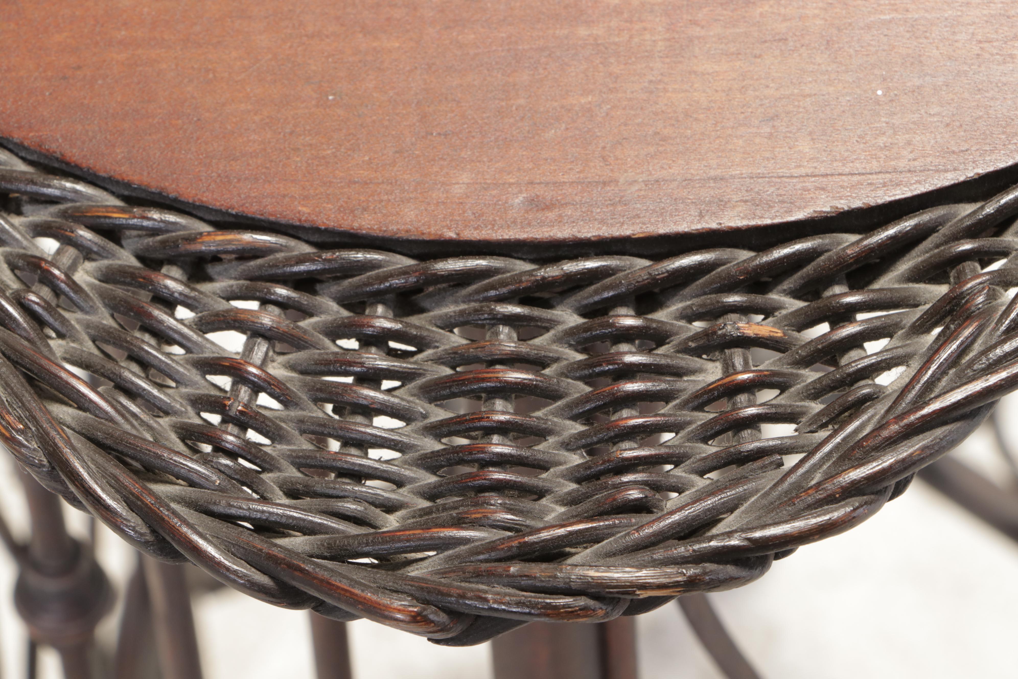 American Aesthetic Movement Wicker and Hardwood Fern Stand