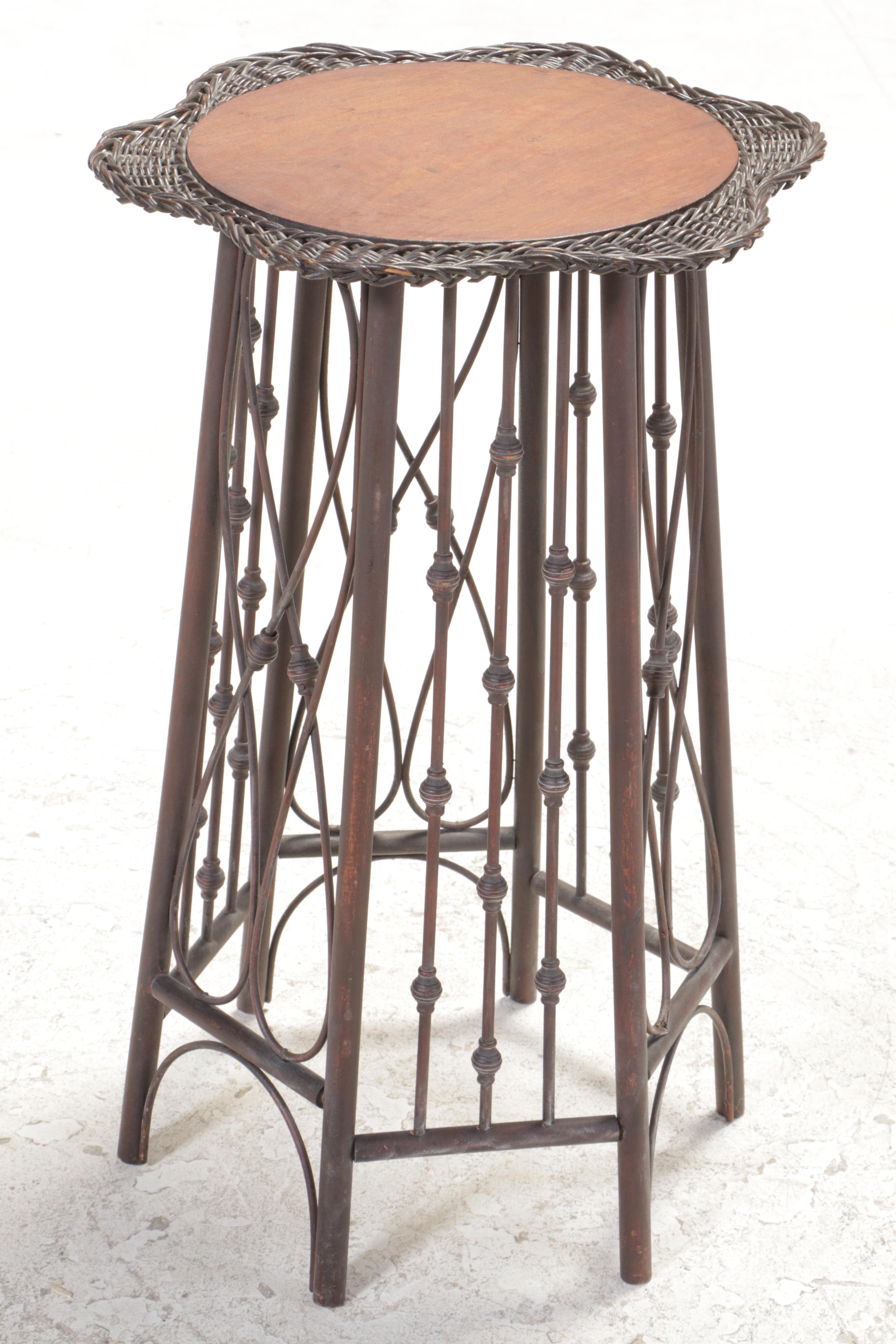 American Aesthetic Movement Wicker and Hardwood Fern Stand