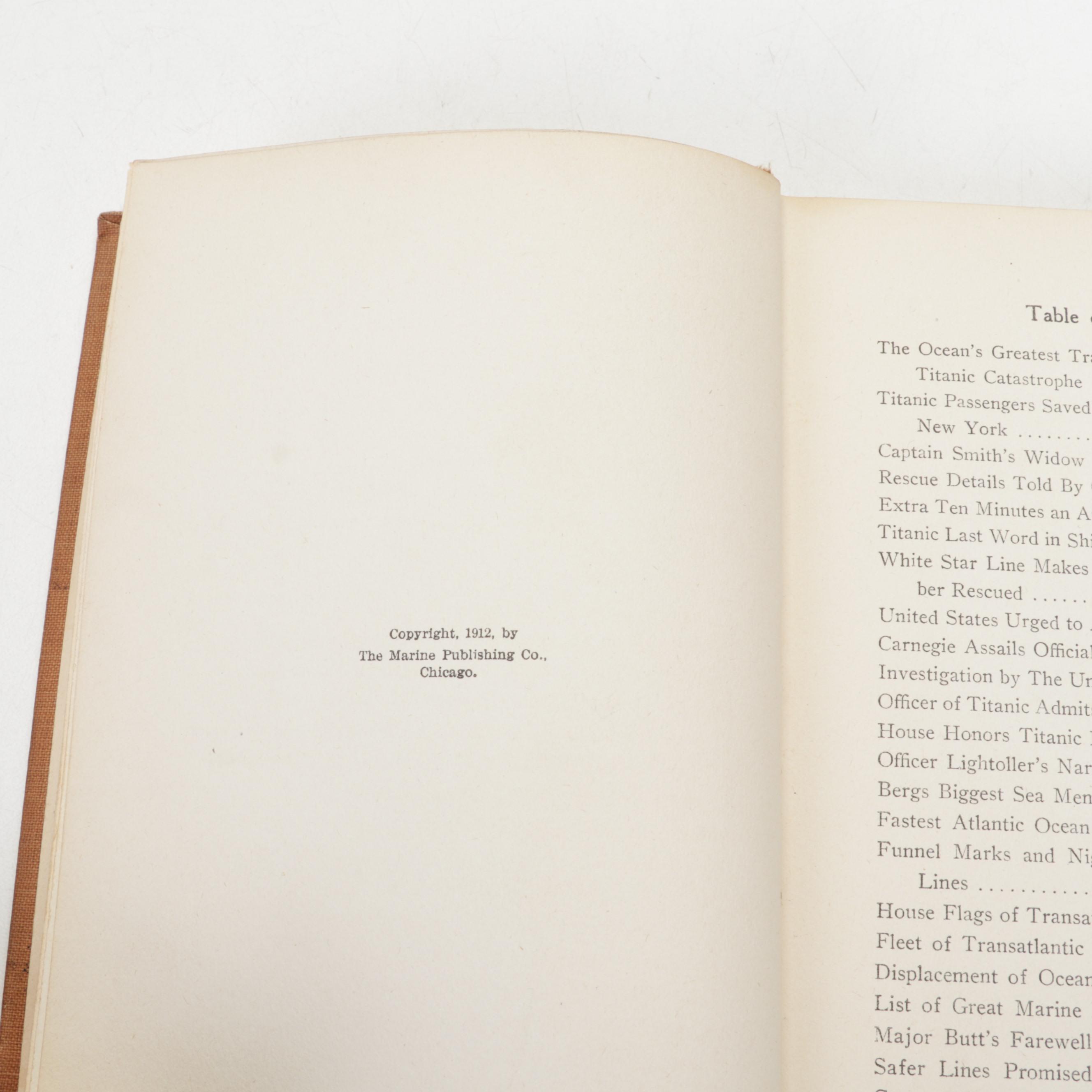 Illustrated "Ocean's Greatest Tragedy S.S Titanic," 1912