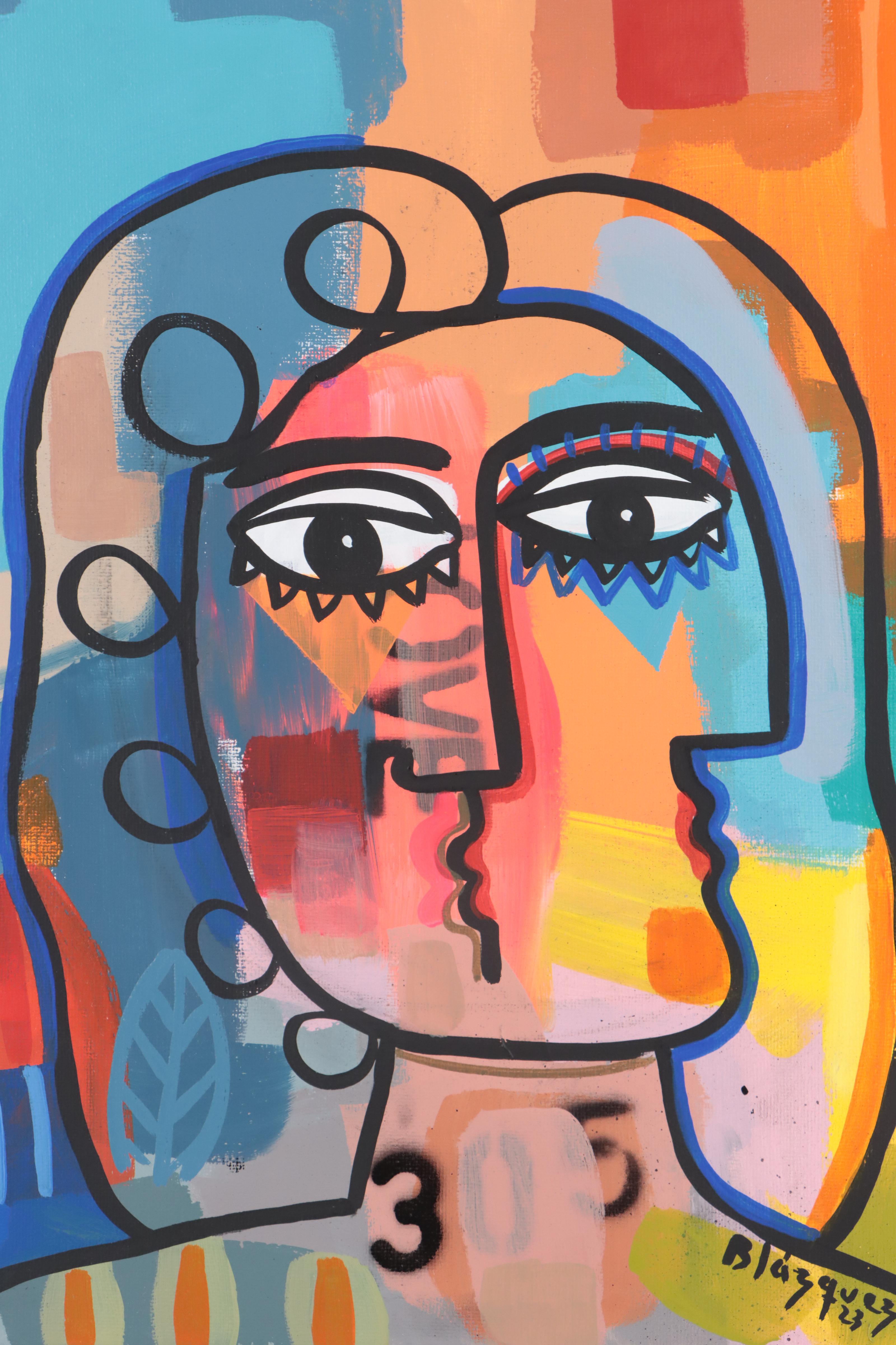 Michel Blázquez Mixed Media Painting "Love 305," 2023