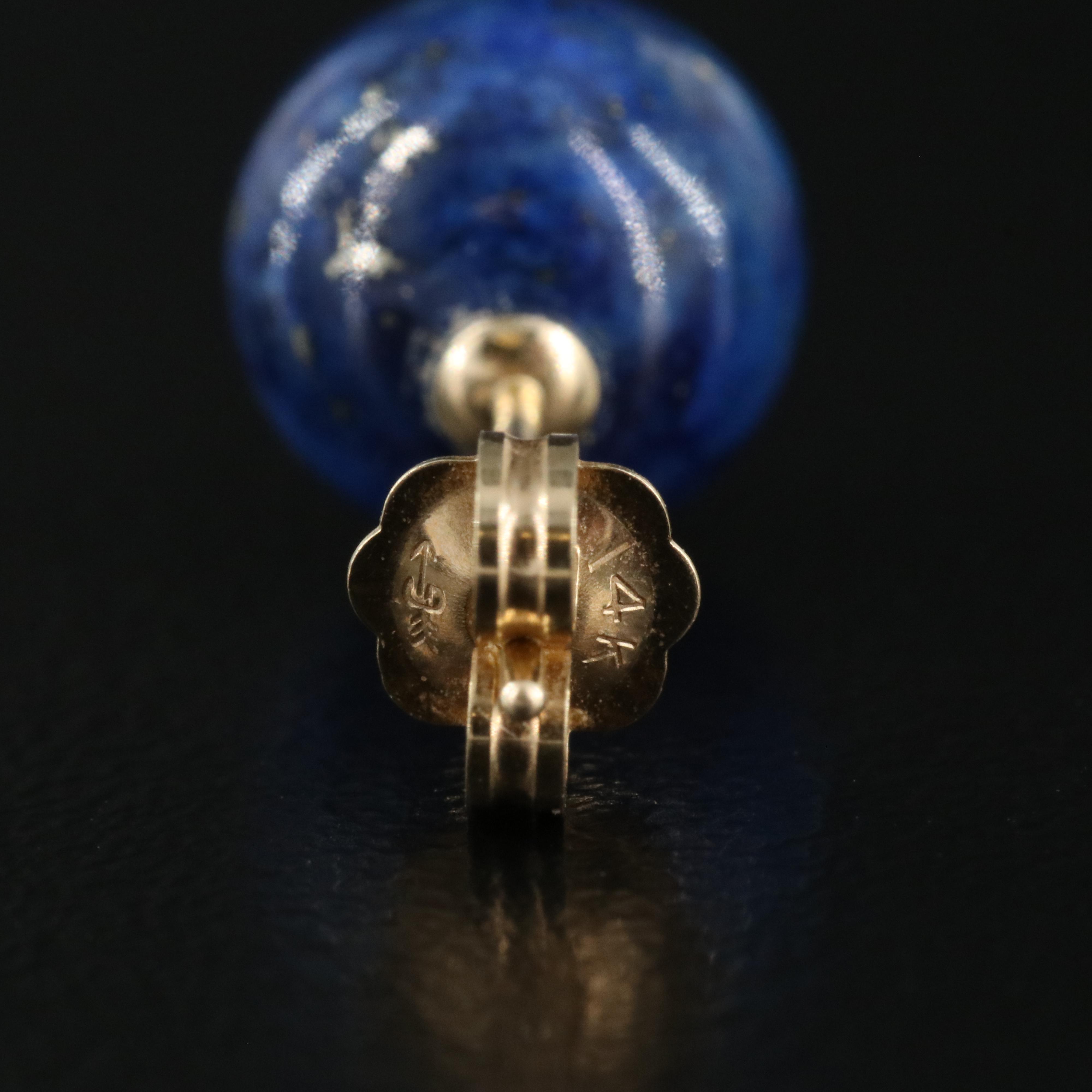 14K Lapis Lazuli Stud Earrings