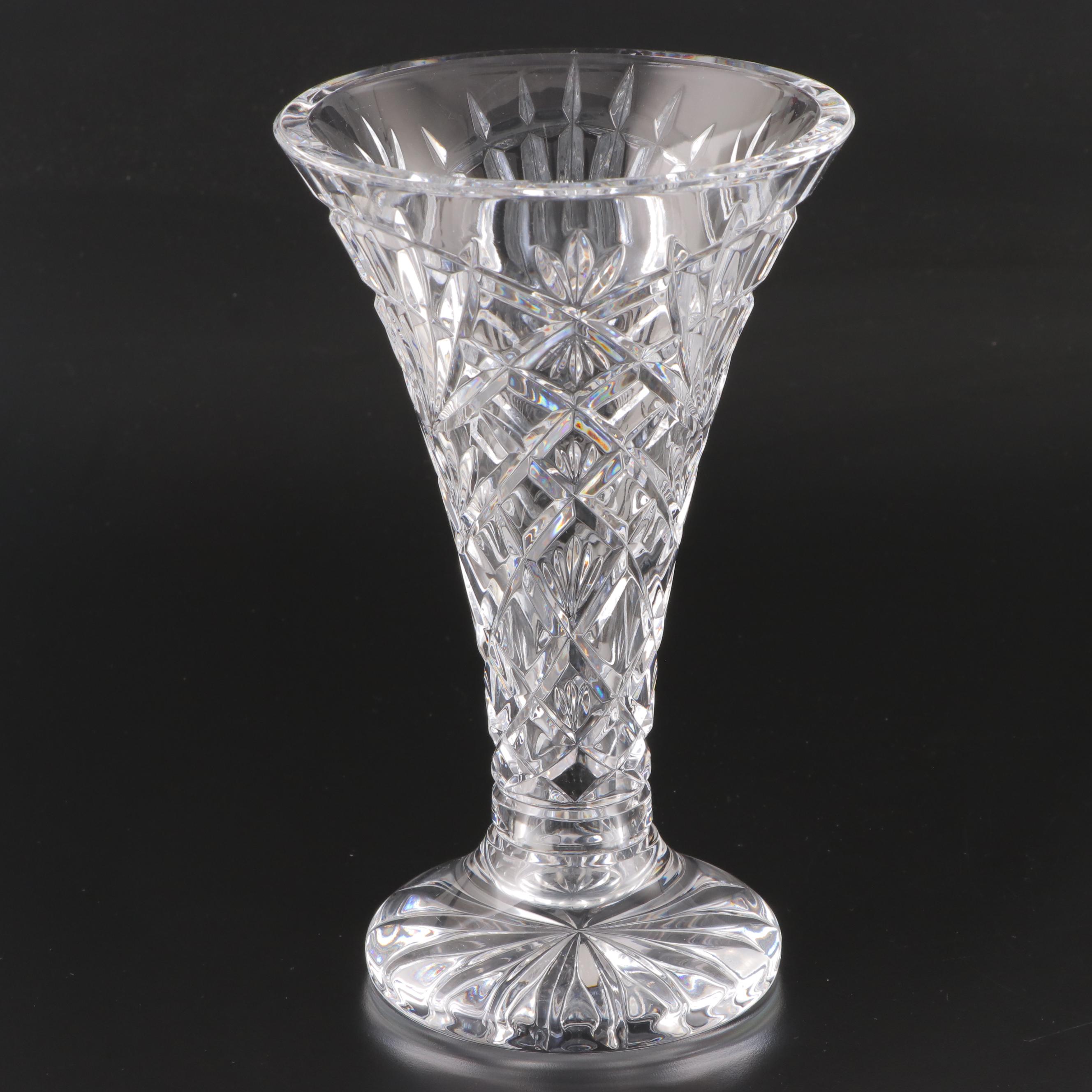 Waterford Crystal Trumpet Vase and Marquis Votive Candle Holders