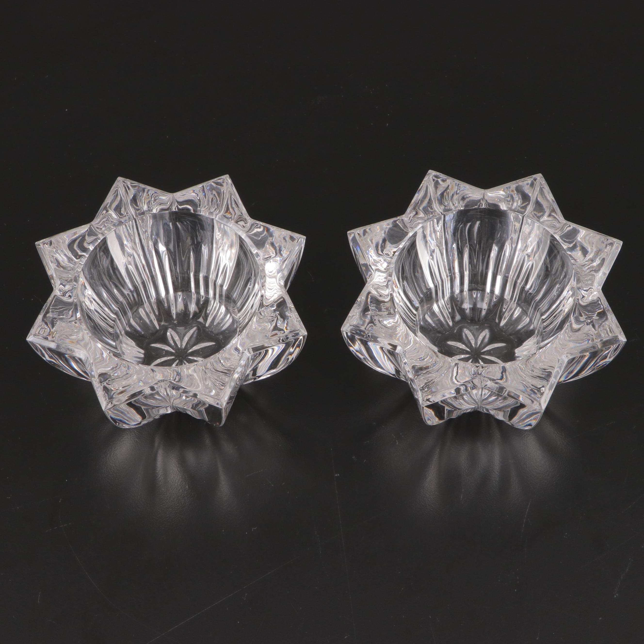 Waterford Crystal Trumpet Vase and Marquis Votive Candle Holders