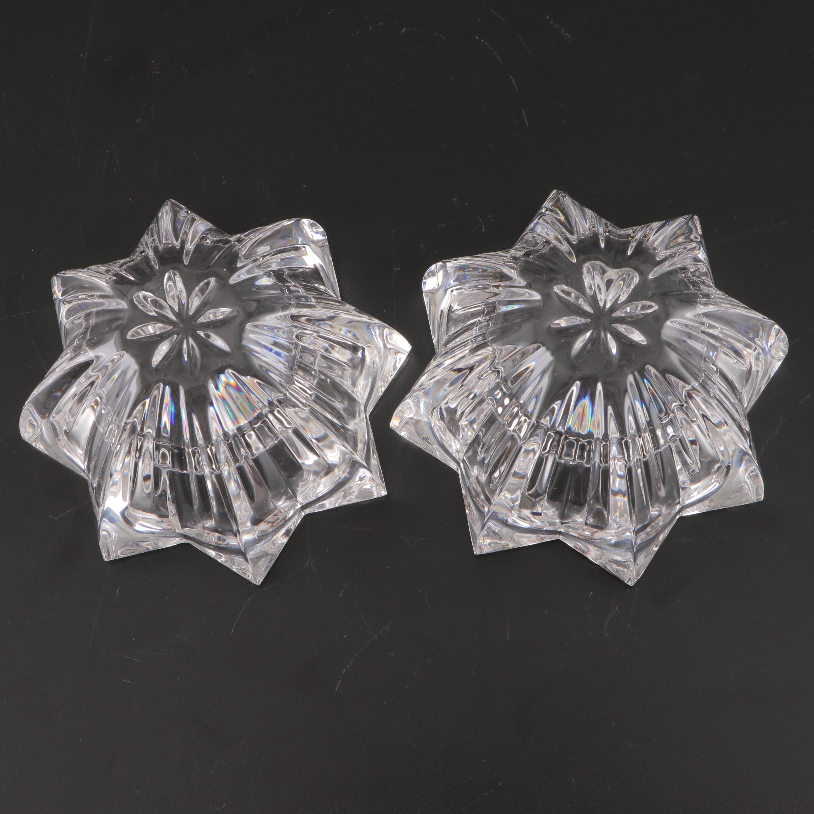 Waterford Crystal Trumpet Vase and Marquis Votive Candle Holders